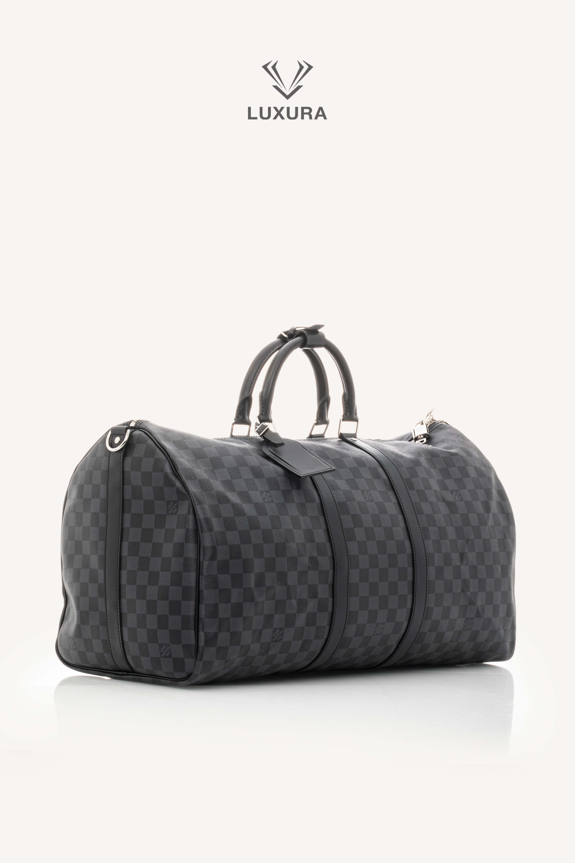 <span style="font-size: 10px;letter-spacing: .15em">BEST DEAL</span><br> <strong>LOUIS VUITTON</strong><br> <div style="margin-top:10px;font-size:16px">Damier Graphite Canvas Keepall Bandouliere 55 N41413</div><br> - Image 4