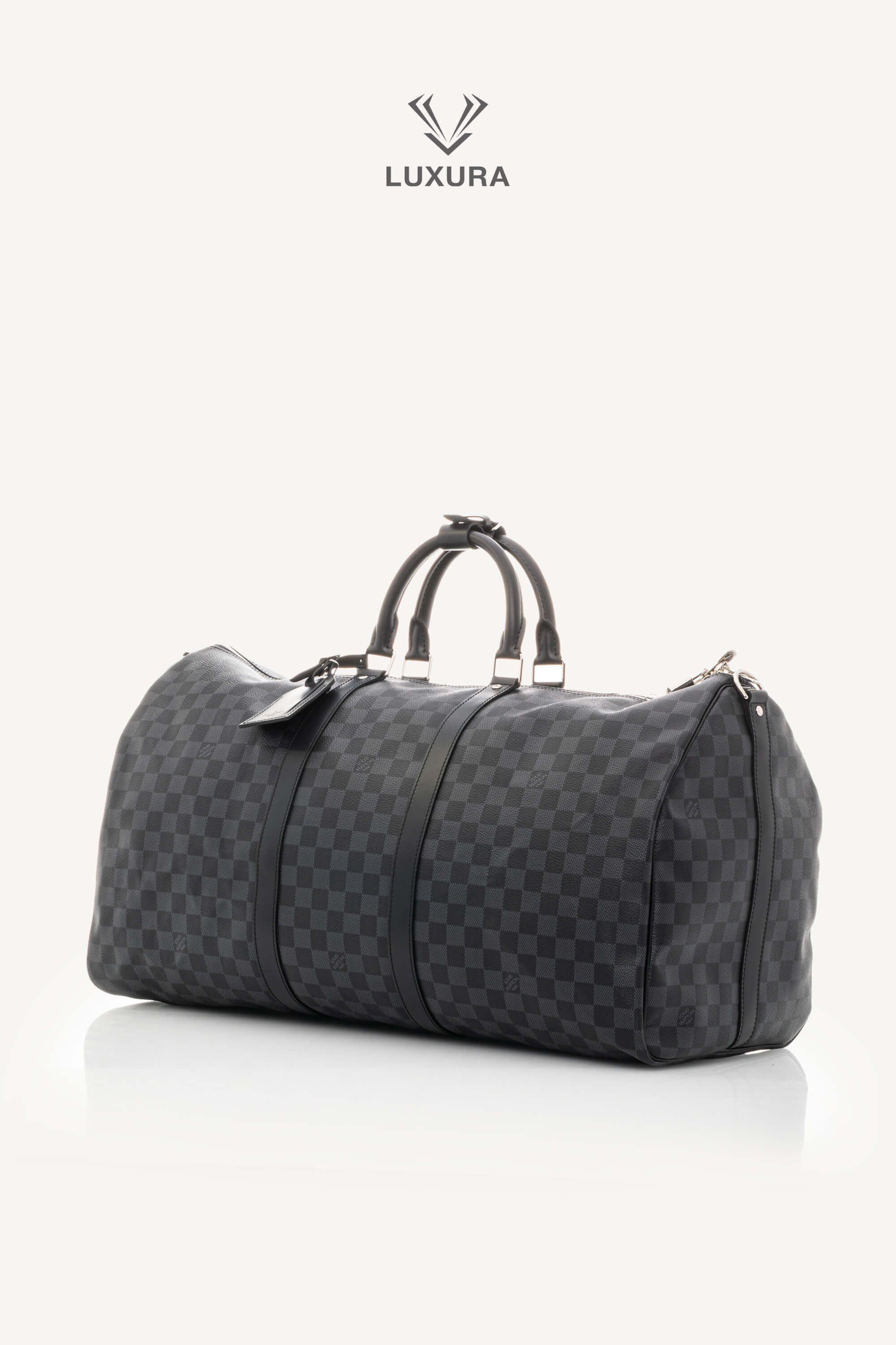 <span style="font-size: 10px;letter-spacing: .15em">BEST DEAL</span><br> <strong>LOUIS VUITTON</strong><br> <div style="margin-top:10px;font-size:16px">Damier Graphite Canvas Keepall Bandouliere 55 N41413</div><br> - Image 7