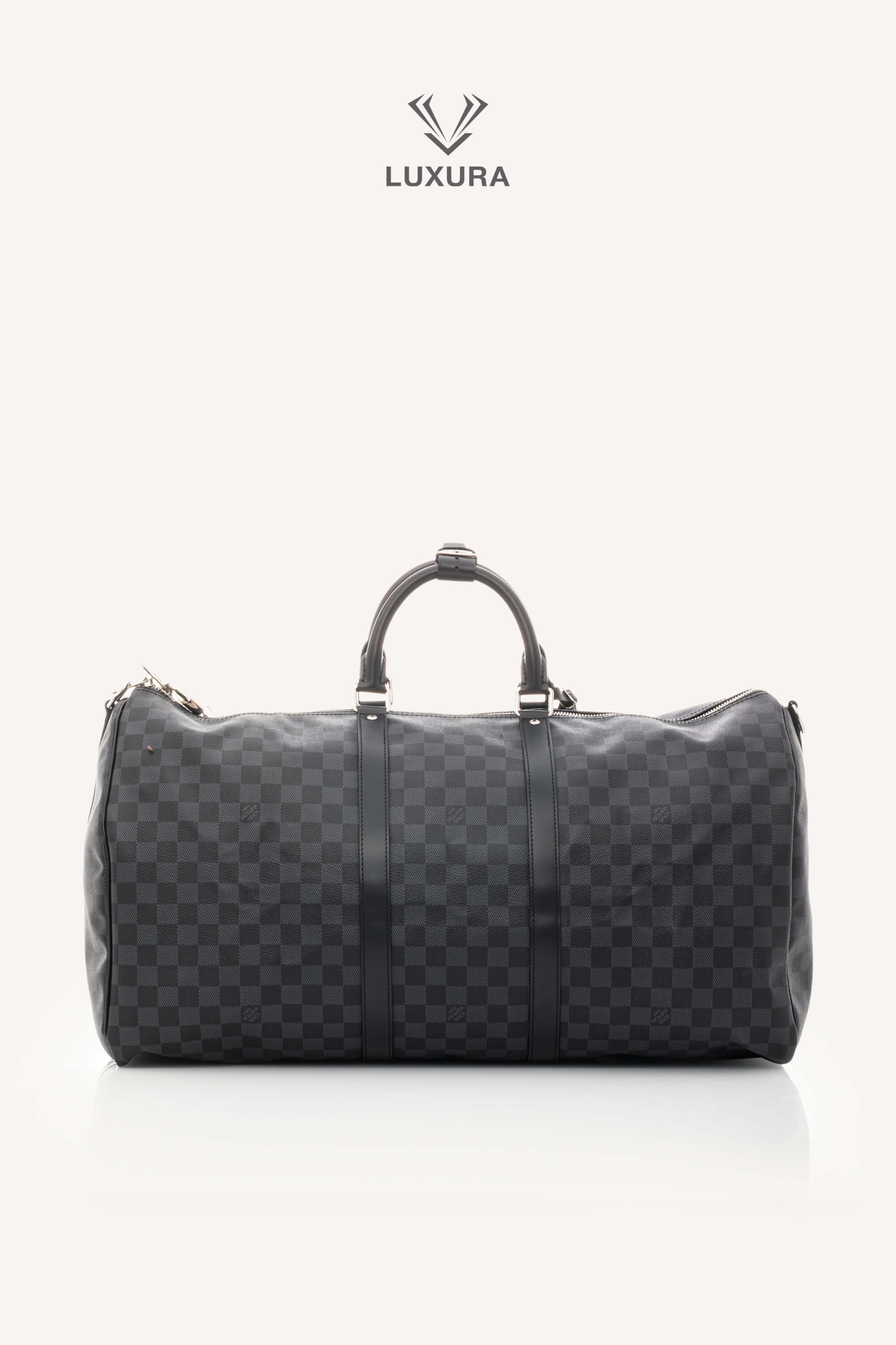 <span style="font-size: 10px;letter-spacing: .15em">BEST DEAL</span><br> <strong>LOUIS VUITTON</strong><br> <div style="margin-top:10px;font-size:16px">Damier Graphite Canvas Keepall Bandouliere 55 N41413</div><br> - Image 6