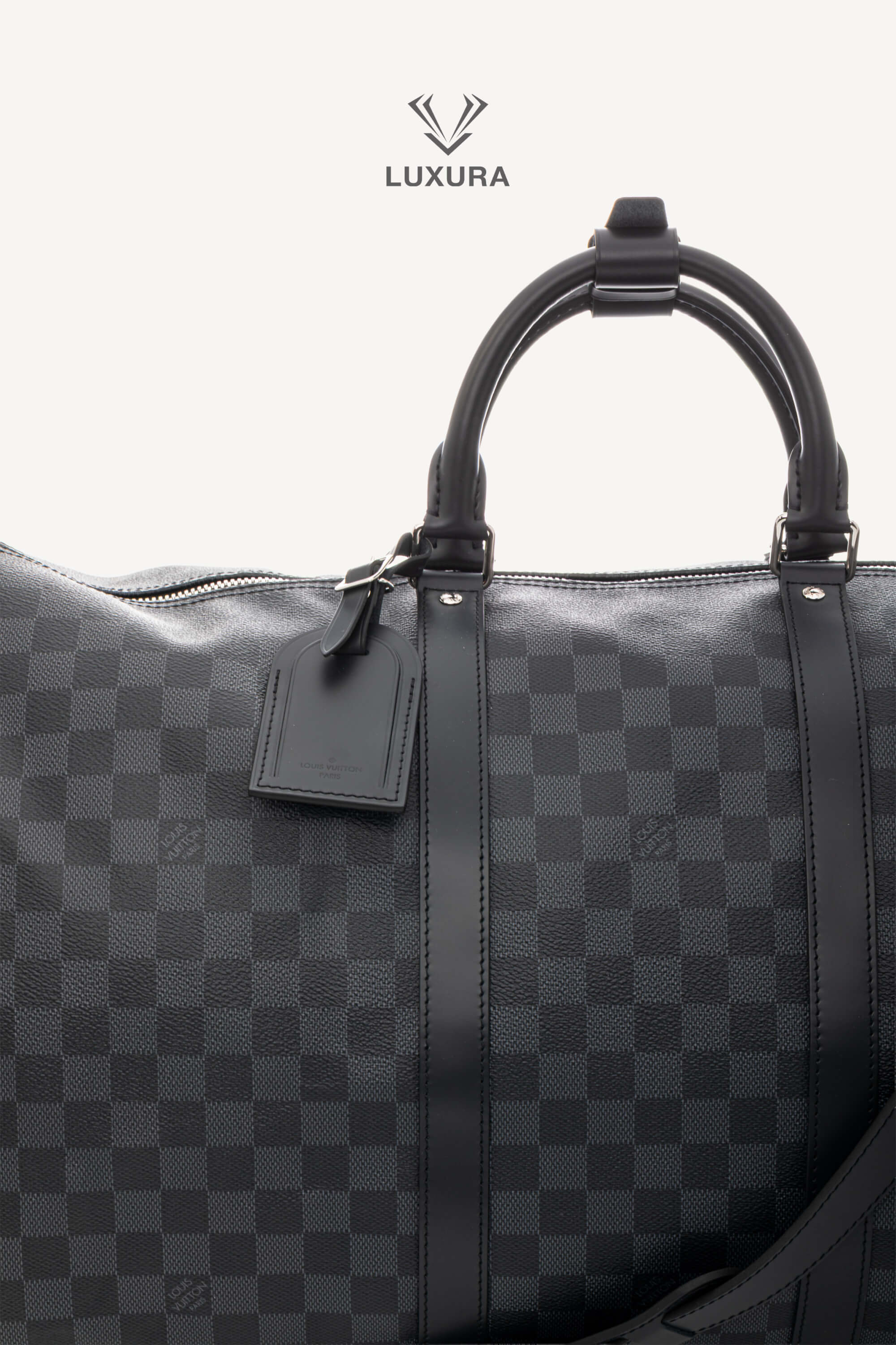<span style="font-size: 10px;letter-spacing: .15em">BEST DEAL</span><br> <strong>LOUIS VUITTON</strong><br> <div style="margin-top:10px;font-size:16px">Damier Graphite Canvas Keepall Bandouliere 55 N41413</div><br> - Image 9