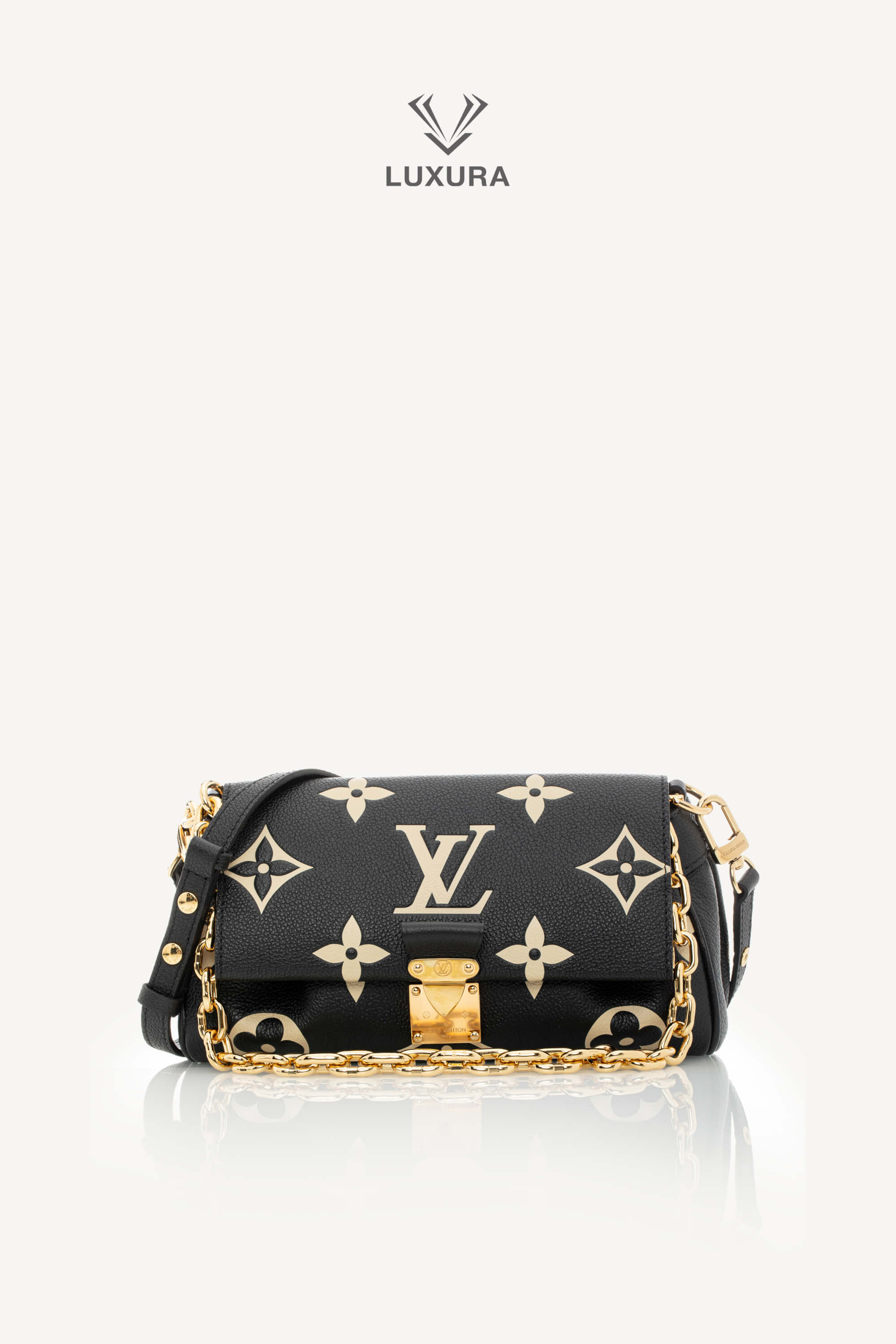 WeLove | Louis Vuitton Favorite Bag Bicolor Monogram Empreinte Leather Black Beige | HBLEB00227406 | imagine 4