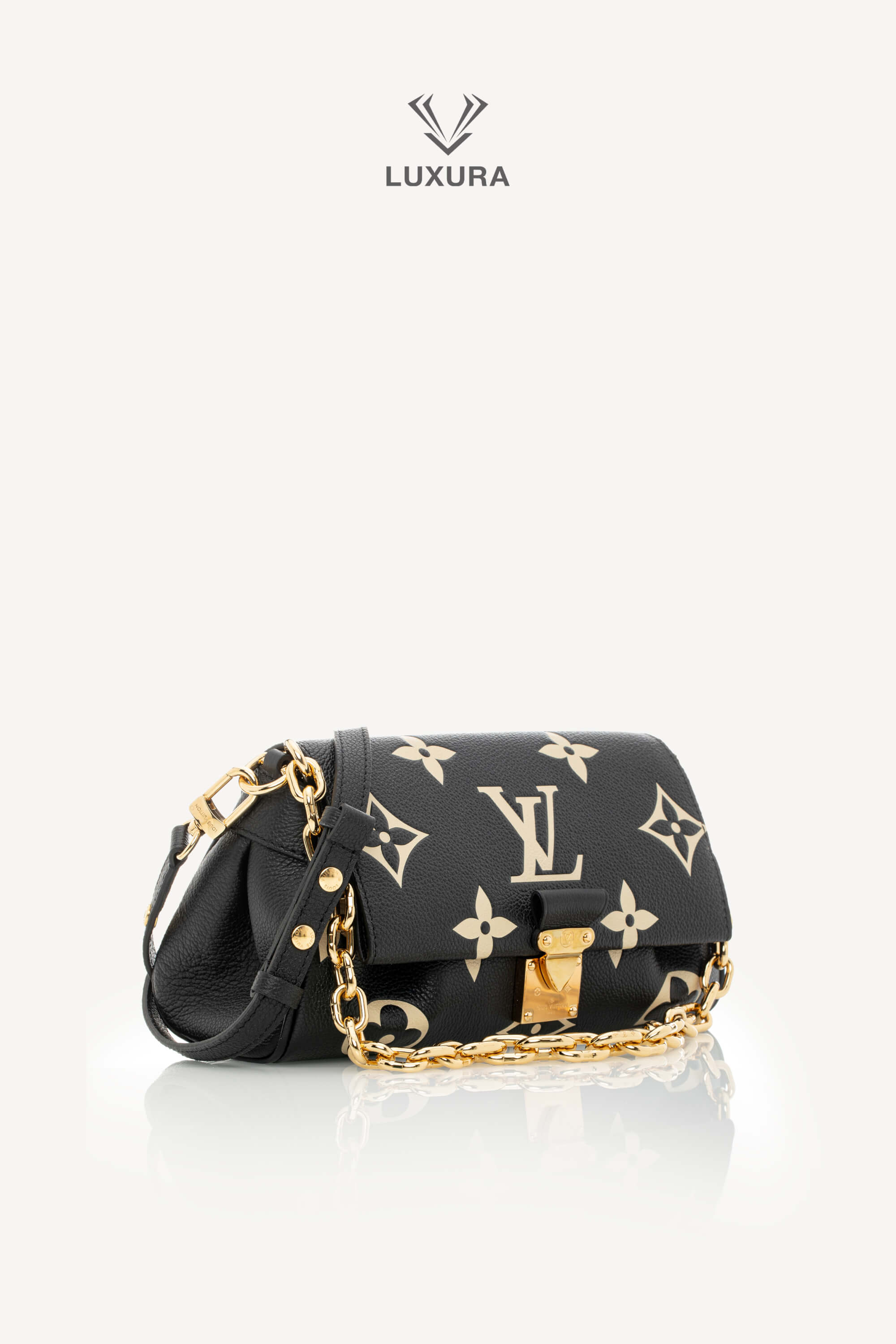 WeLove | Louis Vuitton Favorite Bag Bicolor Monogram Empreinte Leather Black Beige | HBLEB00227406 | imagine 3