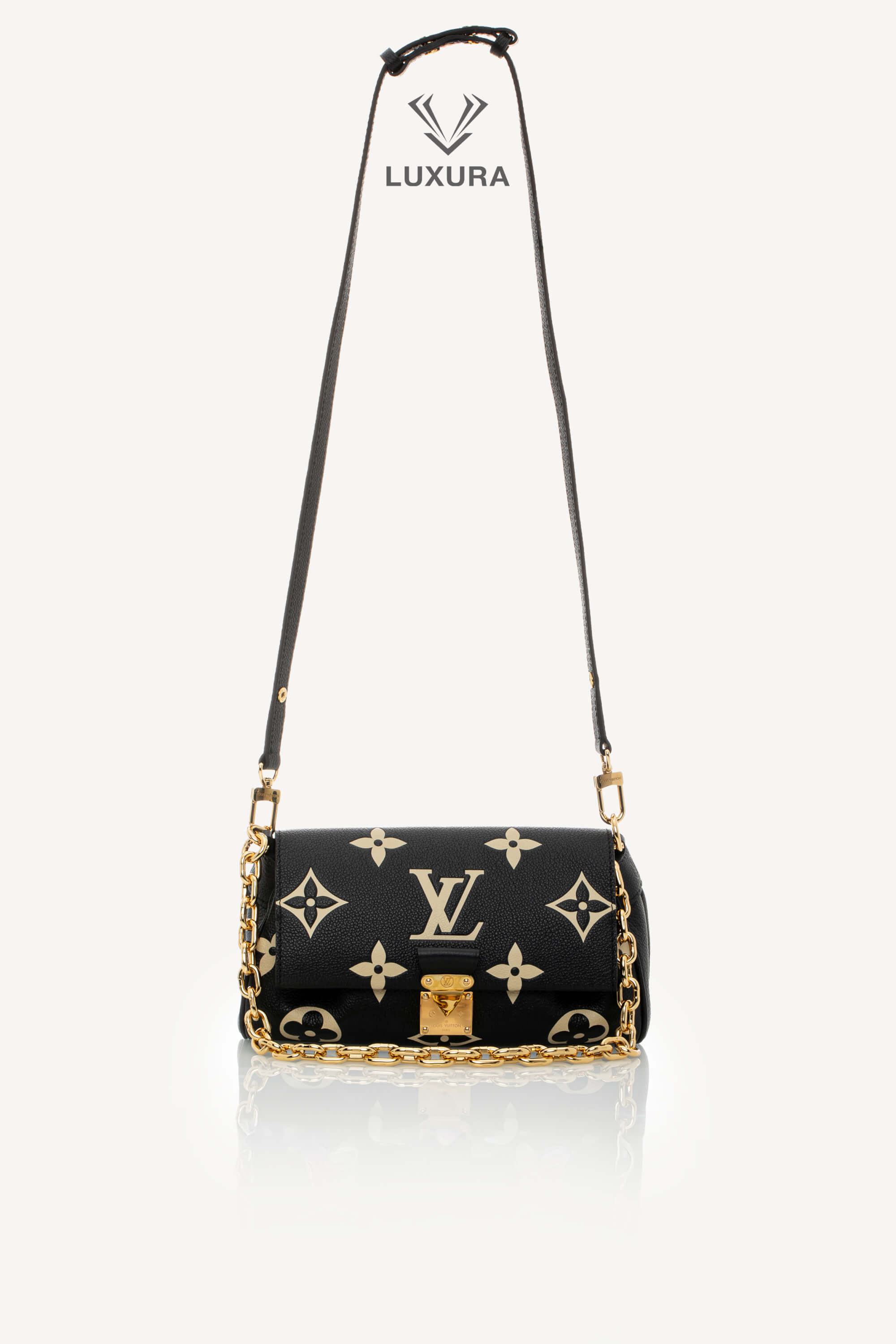 WeLove | Louis Vuitton Favorite Bag Bicolor Monogram Empreinte Leather Black Beige | HBLEB00227406 | imagine 6