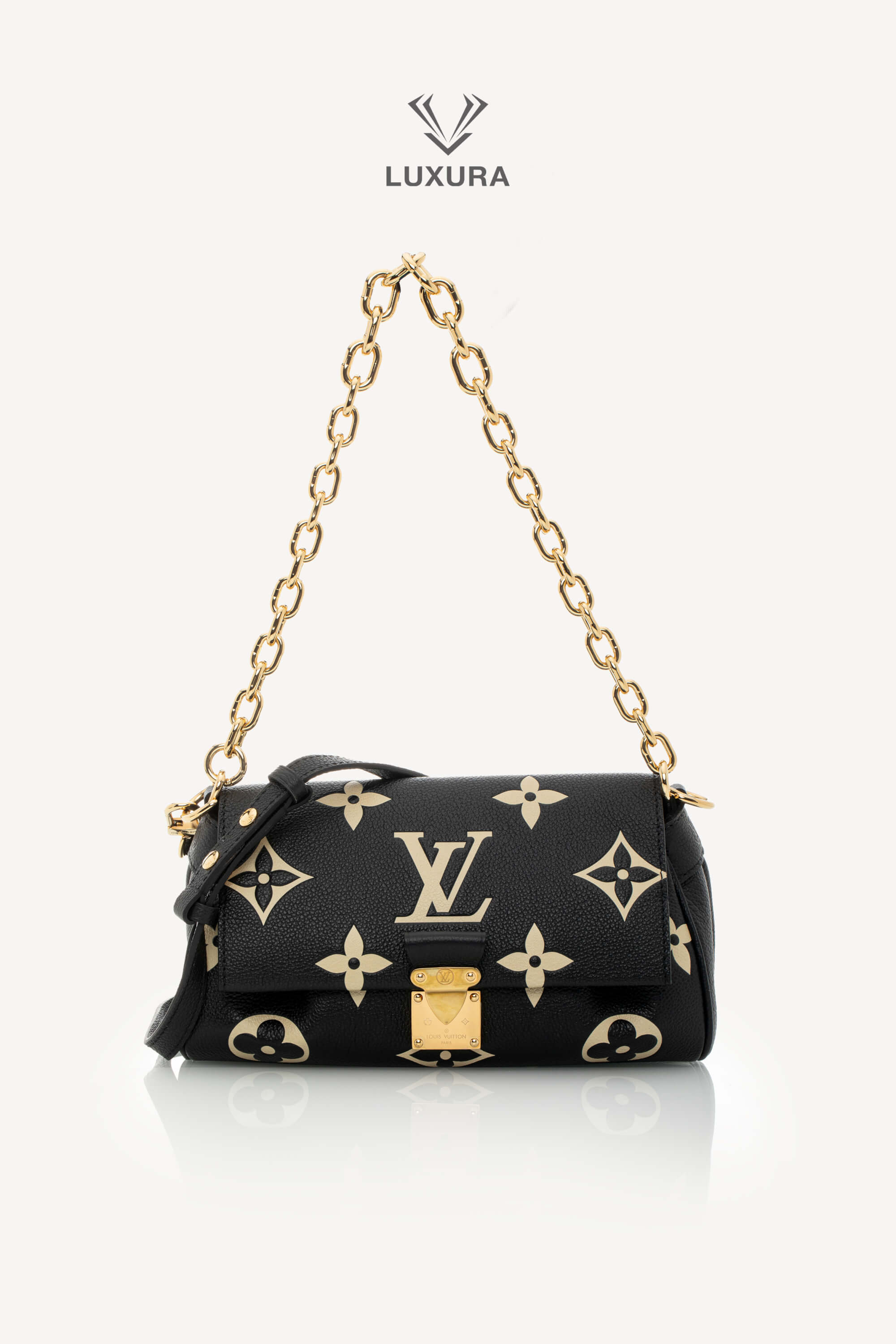 WeLove | Louis Vuitton Favorite Bag Bicolor Monogram Empreinte Leather Black Beige | HBLEB00227406 | imagine 5