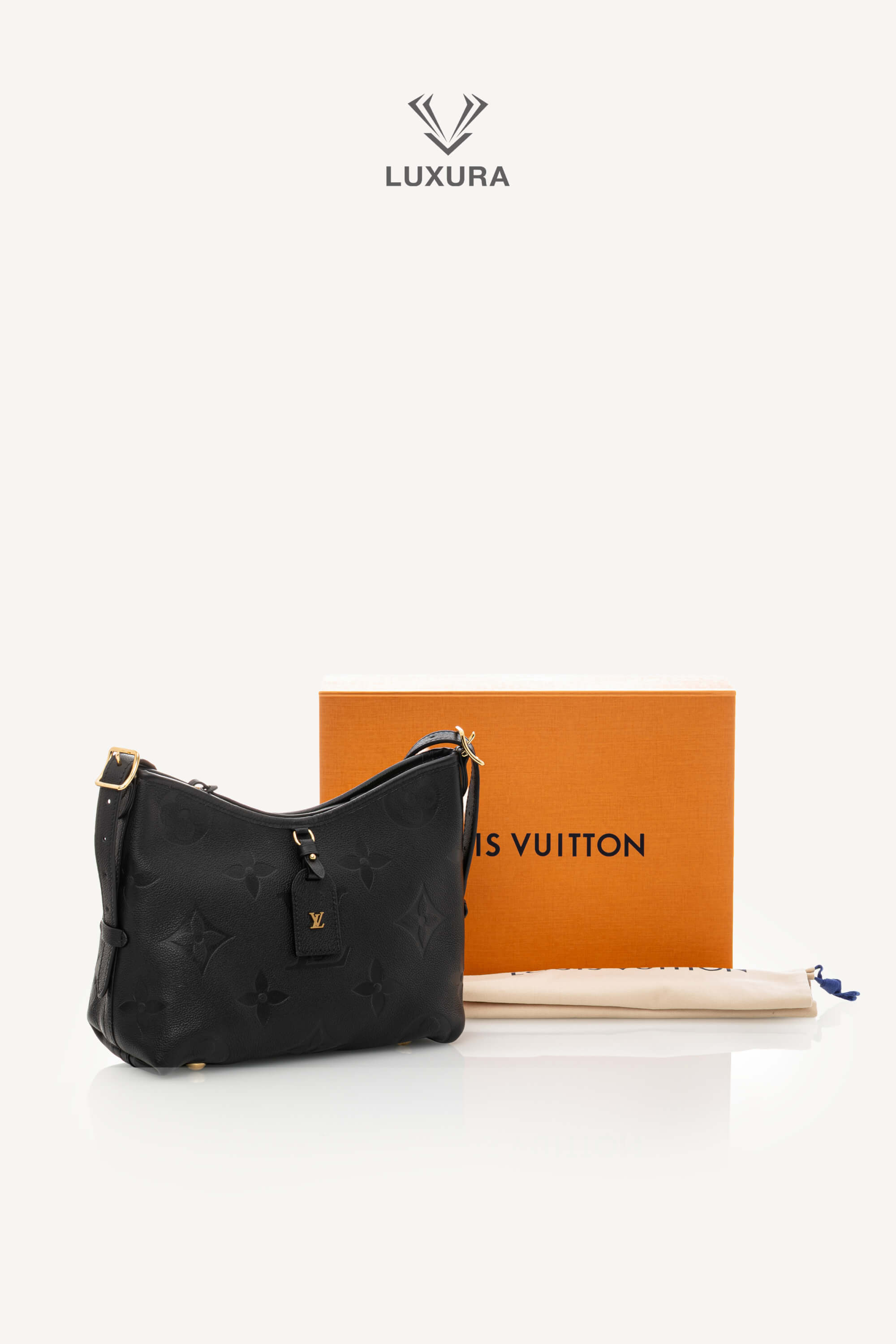 <span style="font-size: 10px;letter-spacing: .15em">HARD TO FIND</span><br>            <strong>LOUIS VUITTON</strong><br>            <div style="margin-top:10px;font-size:16px">Monogram Empreinte Leather CarryAll PM Bag Black M46288</div><br> - Image 2