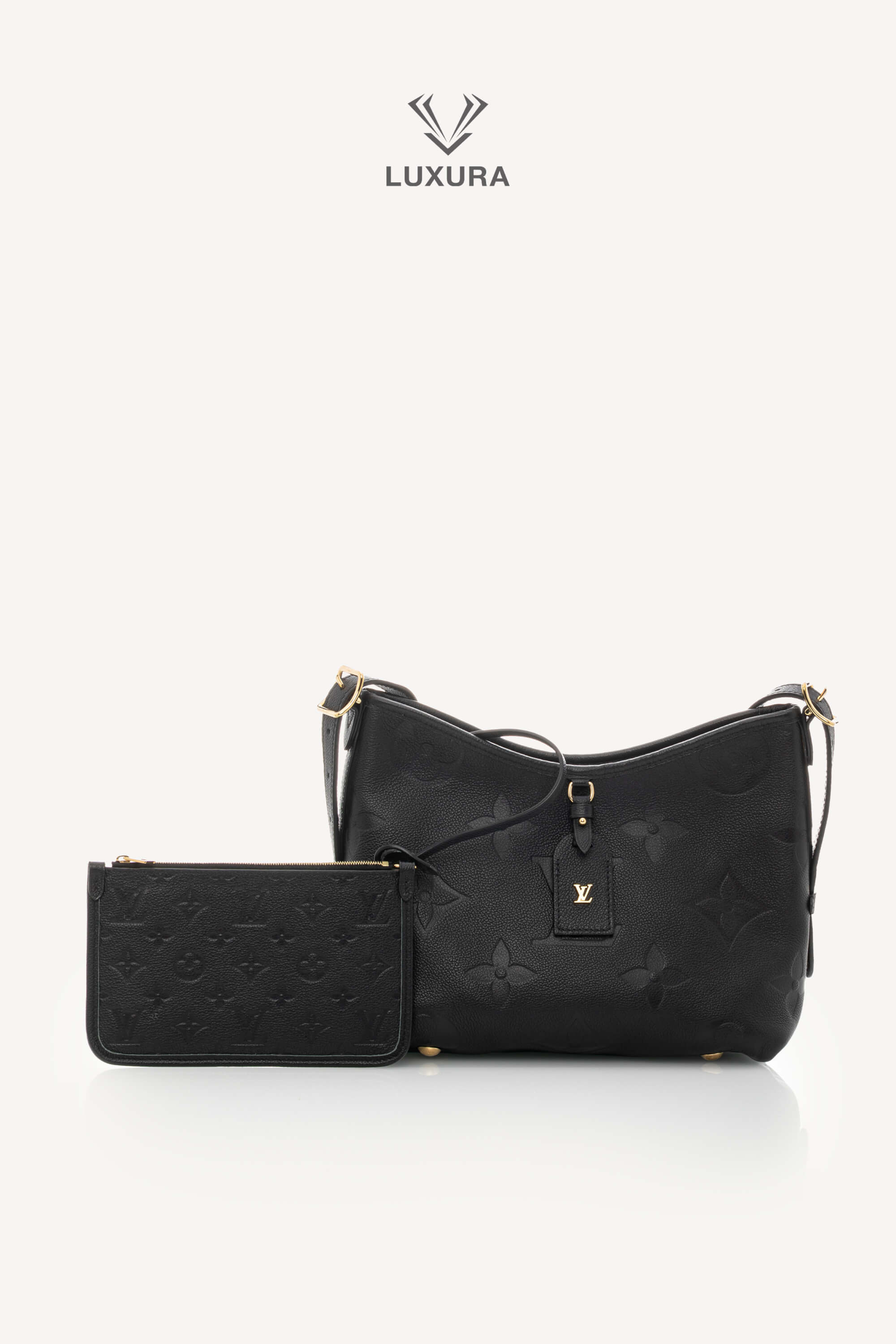 <span style="font-size: 10px;letter-spacing: .15em">HARD TO FIND</span><br>            <strong>LOUIS VUITTON</strong><br>            <div style="margin-top:10px;font-size:16px">Monogram Empreinte Leather CarryAll PM Bag Black M46288</div><br> - Image 3