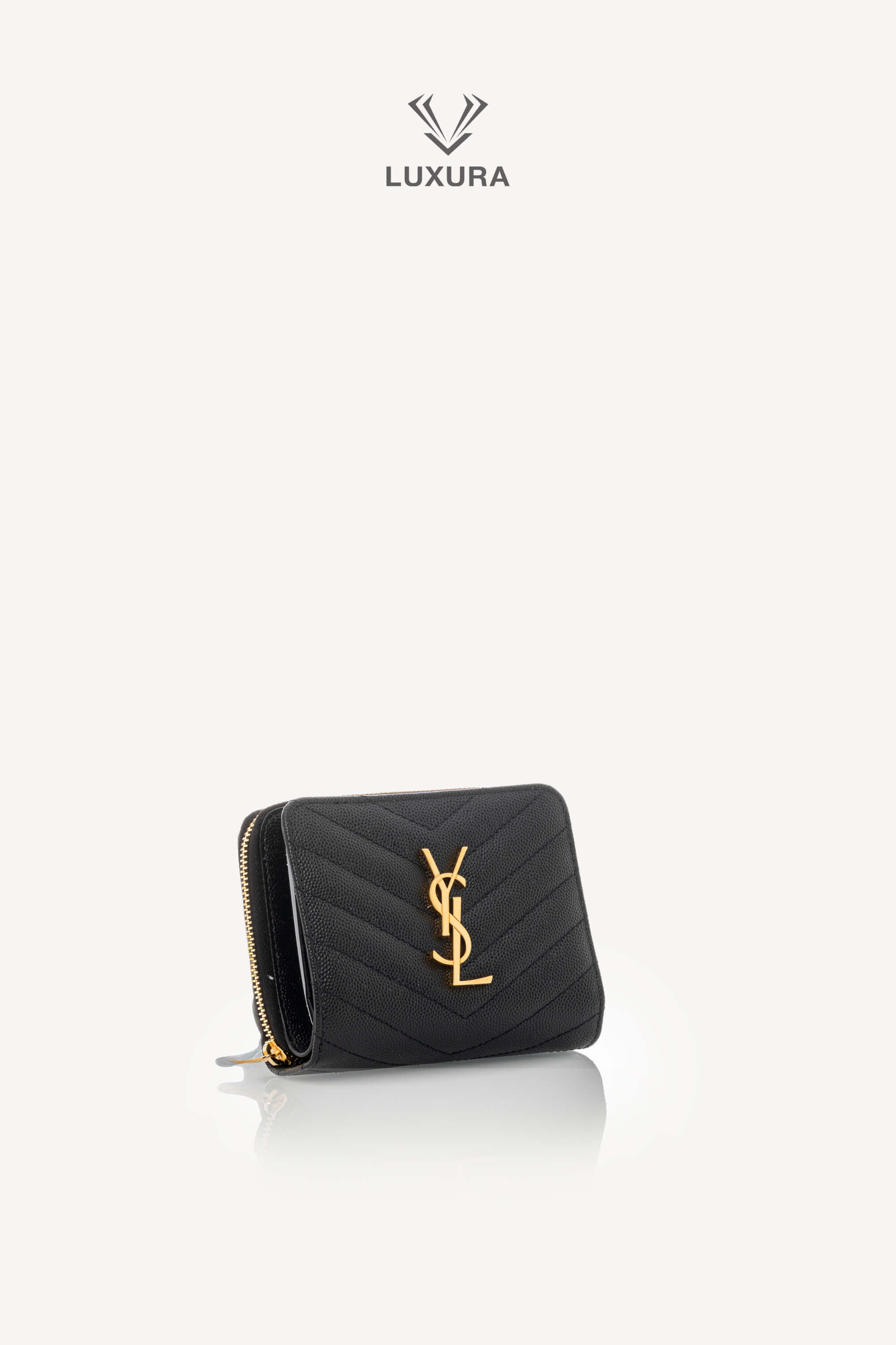 <span style="font-size: 10px;letter-spacing: .15em">BEST DEAL</span><br> <strong>SAINT LAURENT</strong><br> <div style="margin-top:10px;font-size:16px">Cassandre Matelasse Compact Zip Around Wallet in Grain de Poudre Leather Black</div><br> - Image 2