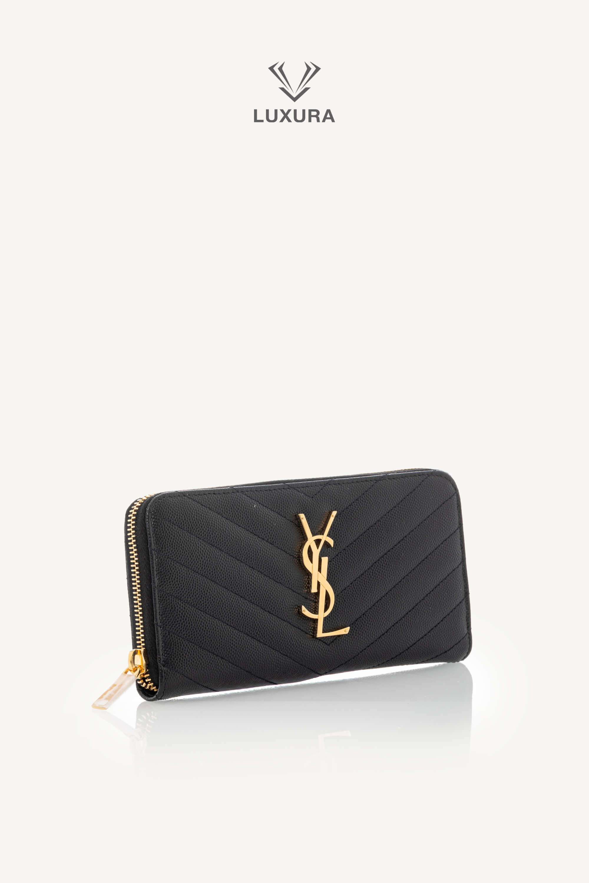 <span style="font-size: 10px;letter-spacing: .15em">BEST DEAL</span><br> <strong>SAINT LAURENT</strong><br> <div style="margin-top:10px;font-size:16px">Cassandre Matelasse Zip Around Wallet in Grain de Poudre Leather Black</div><br> - Image 3