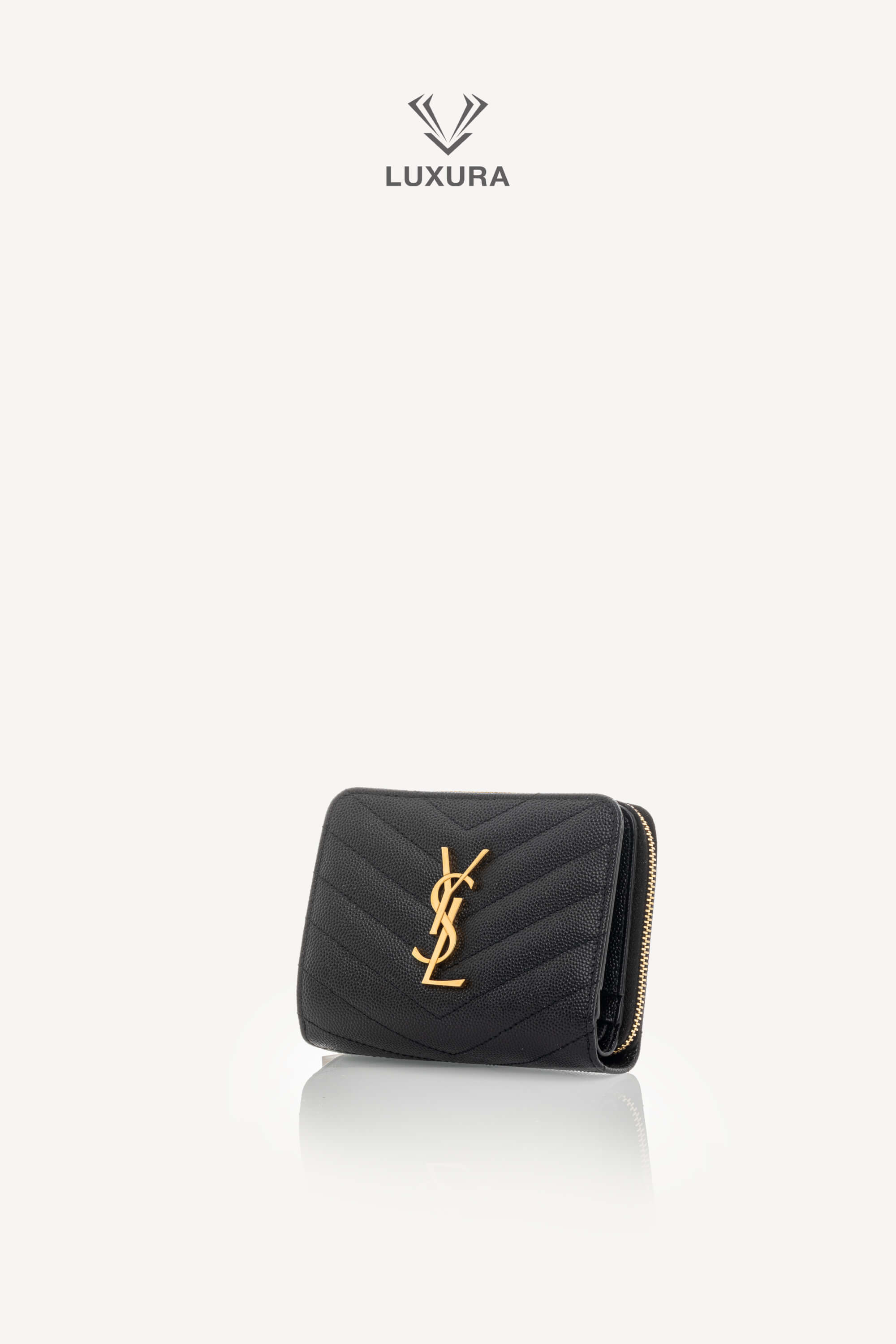 <span style="font-size: 10px;letter-spacing: .15em">BEST DEAL</span><br> <strong>SAINT LAURENT</strong><br> <div style="margin-top:10px;font-size:16px">Cassandre Matelasse Compact Zip Around Wallet in Grain de Poudre Leather Black</div><br> - Image 6