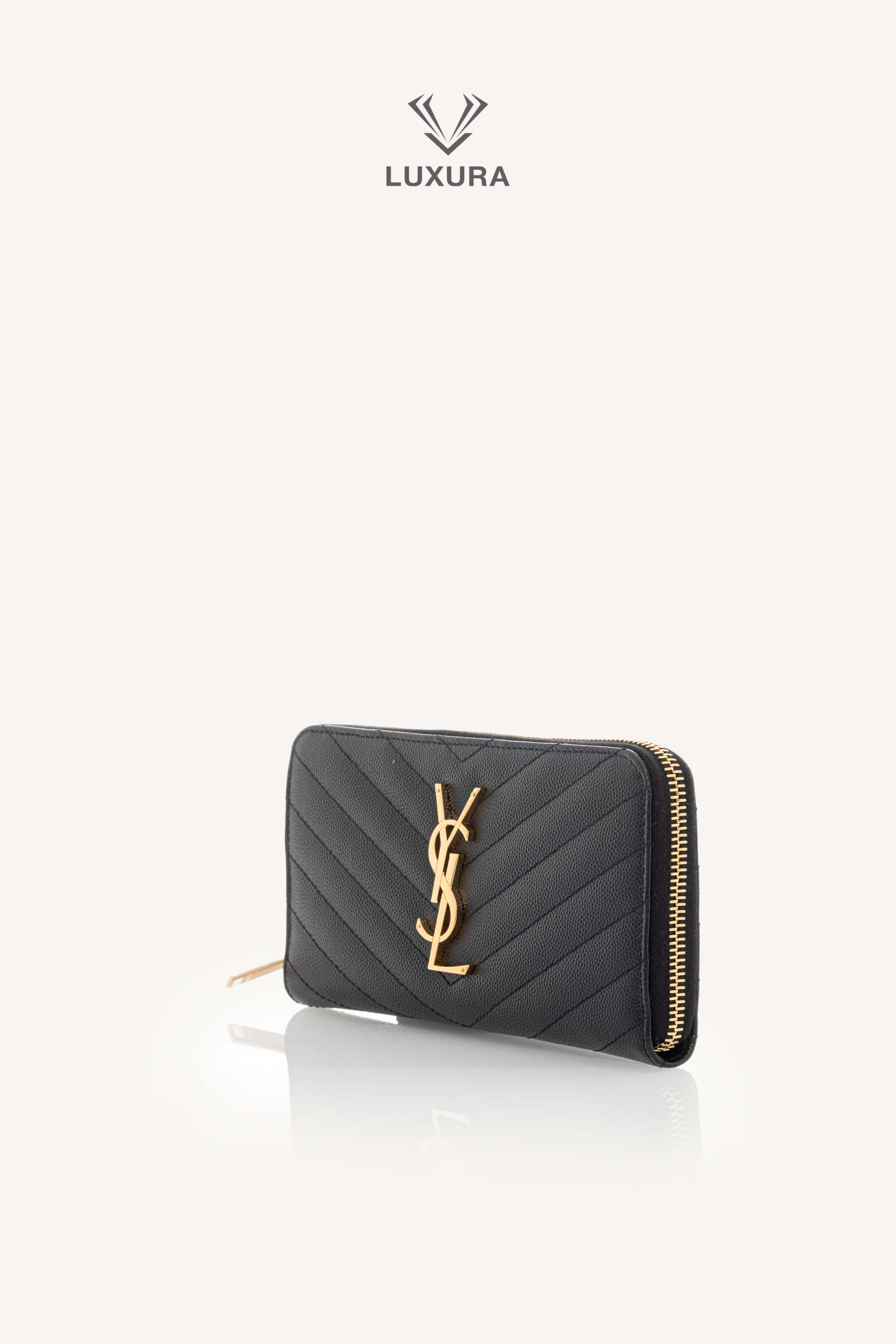 <span style="font-size: 10px;letter-spacing: .15em">BEST DEAL</span><br> <strong>SAINT LAURENT</strong><br> <div style="margin-top:10px;font-size:16px">Cassandre Matelasse Zip Around Wallet in Grain de Poudre Leather Black</div><br> - Image 7