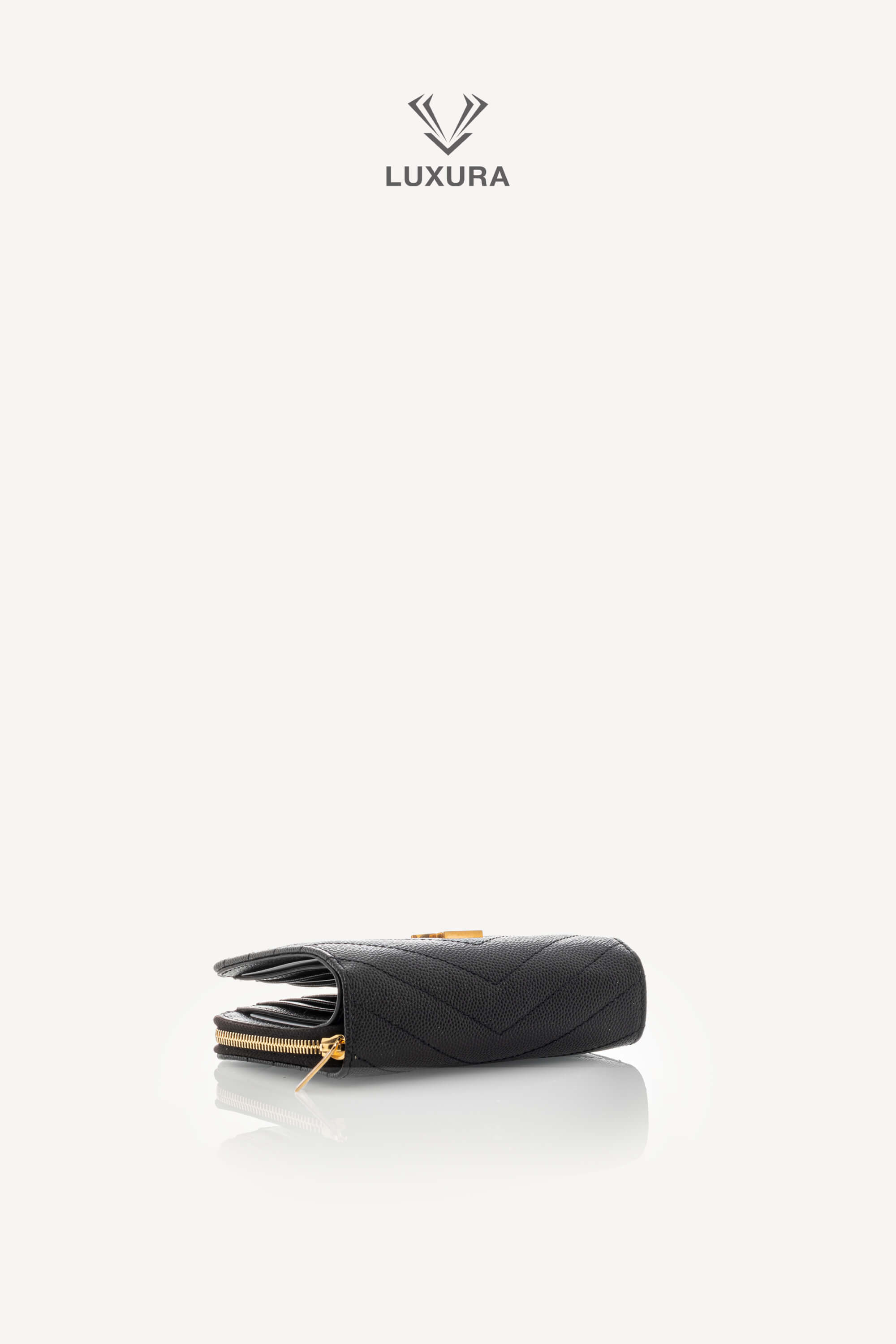 <span style="font-size: 10px;letter-spacing: .15em">BEST DEAL</span><br> <strong>SAINT LAURENT</strong><br> <div style="margin-top:10px;font-size:16px">Cassandre Matelasse Compact Zip Around Wallet in Grain de Poudre Leather Black</div><br> - Image 15