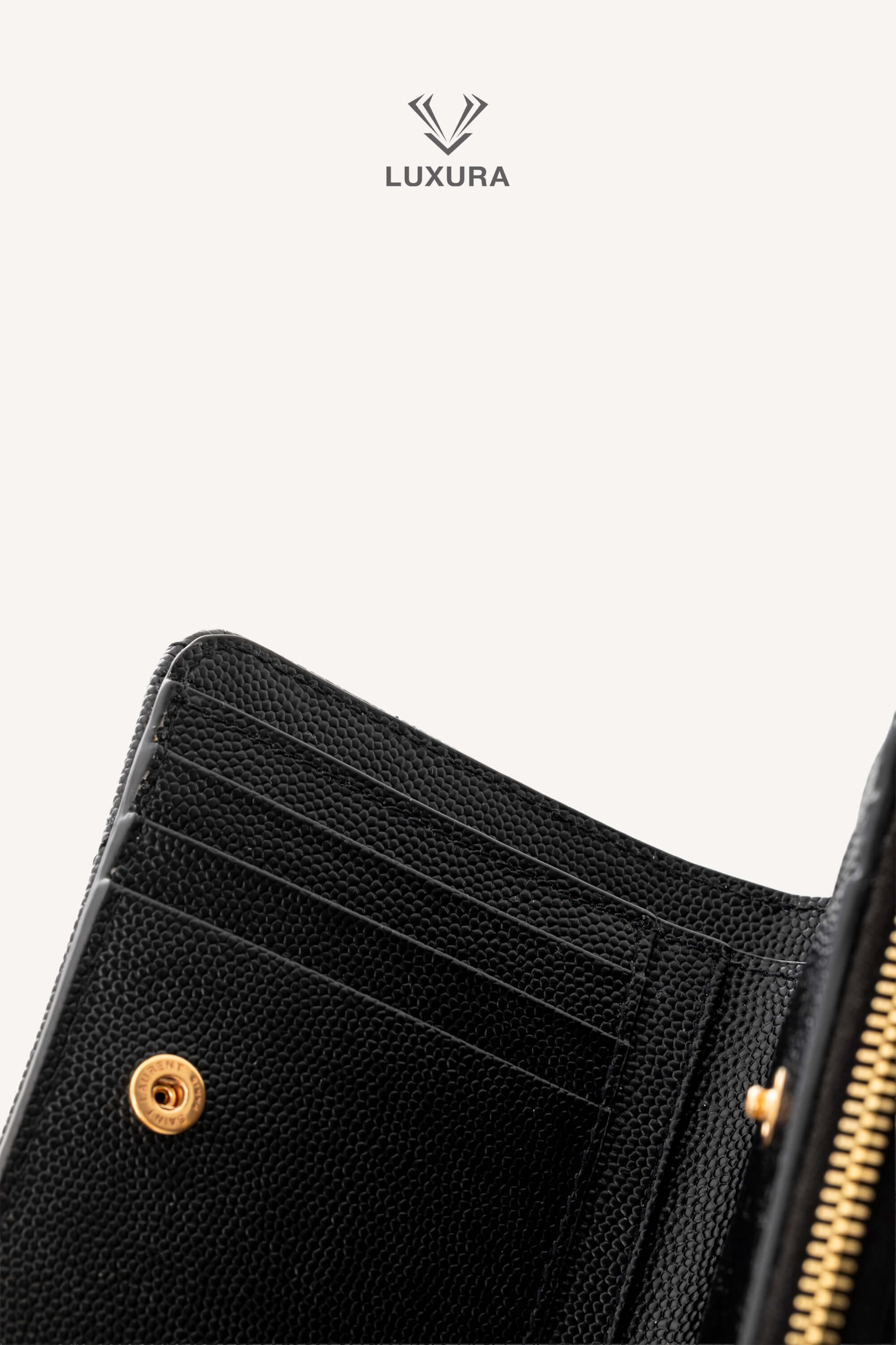 <span style="font-size: 10px;letter-spacing: .15em">BEST DEAL</span><br> <strong>SAINT LAURENT</strong><br> <div style="margin-top:10px;font-size:16px">Cassandre Matelasse Compact Zip Around Wallet in Grain de Poudre Leather Black</div><br> - Image 7