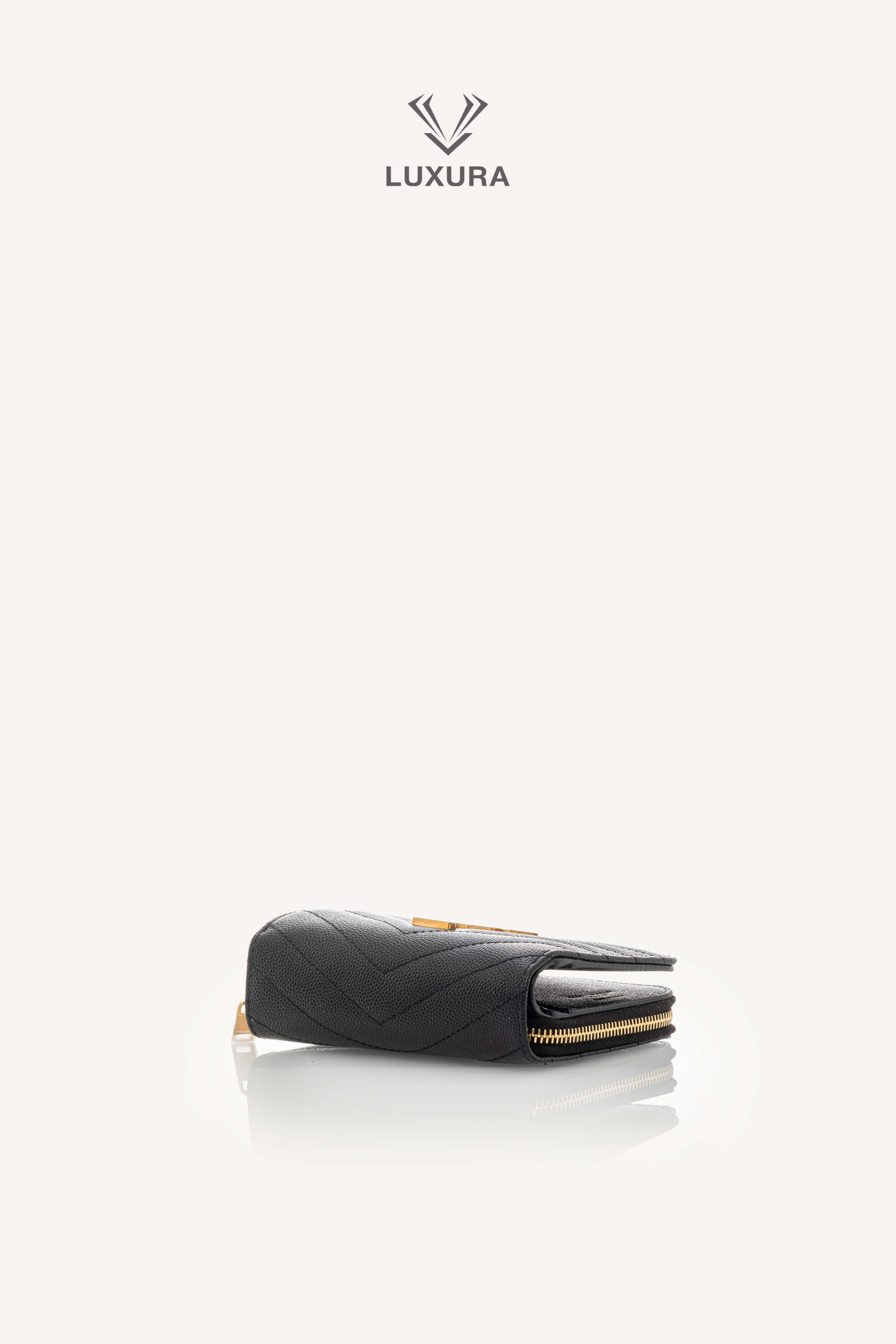 <span style="font-size: 10px;letter-spacing: .15em">BEST DEAL</span><br> <strong>SAINT LAURENT</strong><br> <div style="margin-top:10px;font-size:16px">Cassandre Matelasse Compact Zip Around Wallet in Grain de Poudre Leather Black</div><br> - Image 13