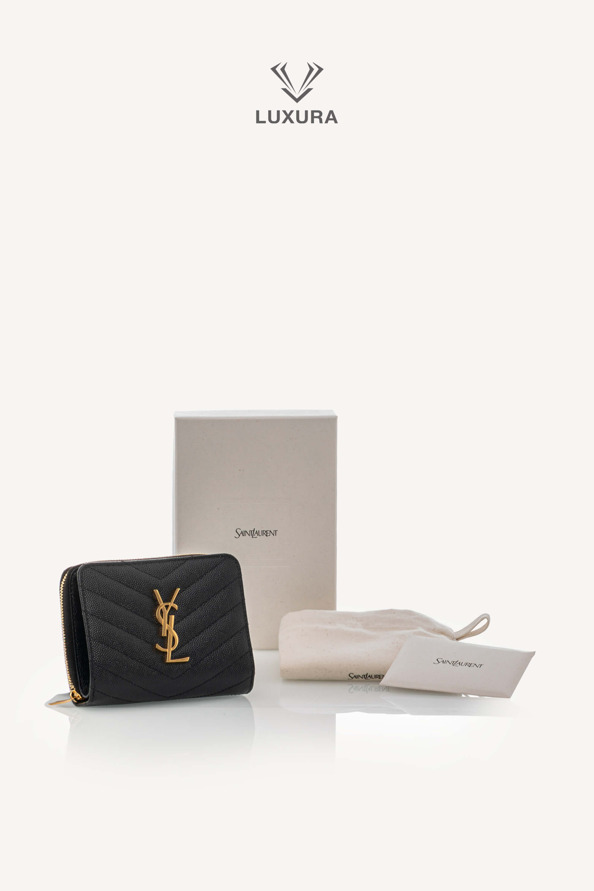 <span style="font-size: 10px;letter-spacing: .15em">BEST DEAL</span><br> <strong>SAINT LAURENT</strong><br> <div style="margin-top:10px;font-size:16px">Cassandre Matelasse Compact Zip Around Wallet in Grain de Poudre Leather Black</div><br> - Image 3