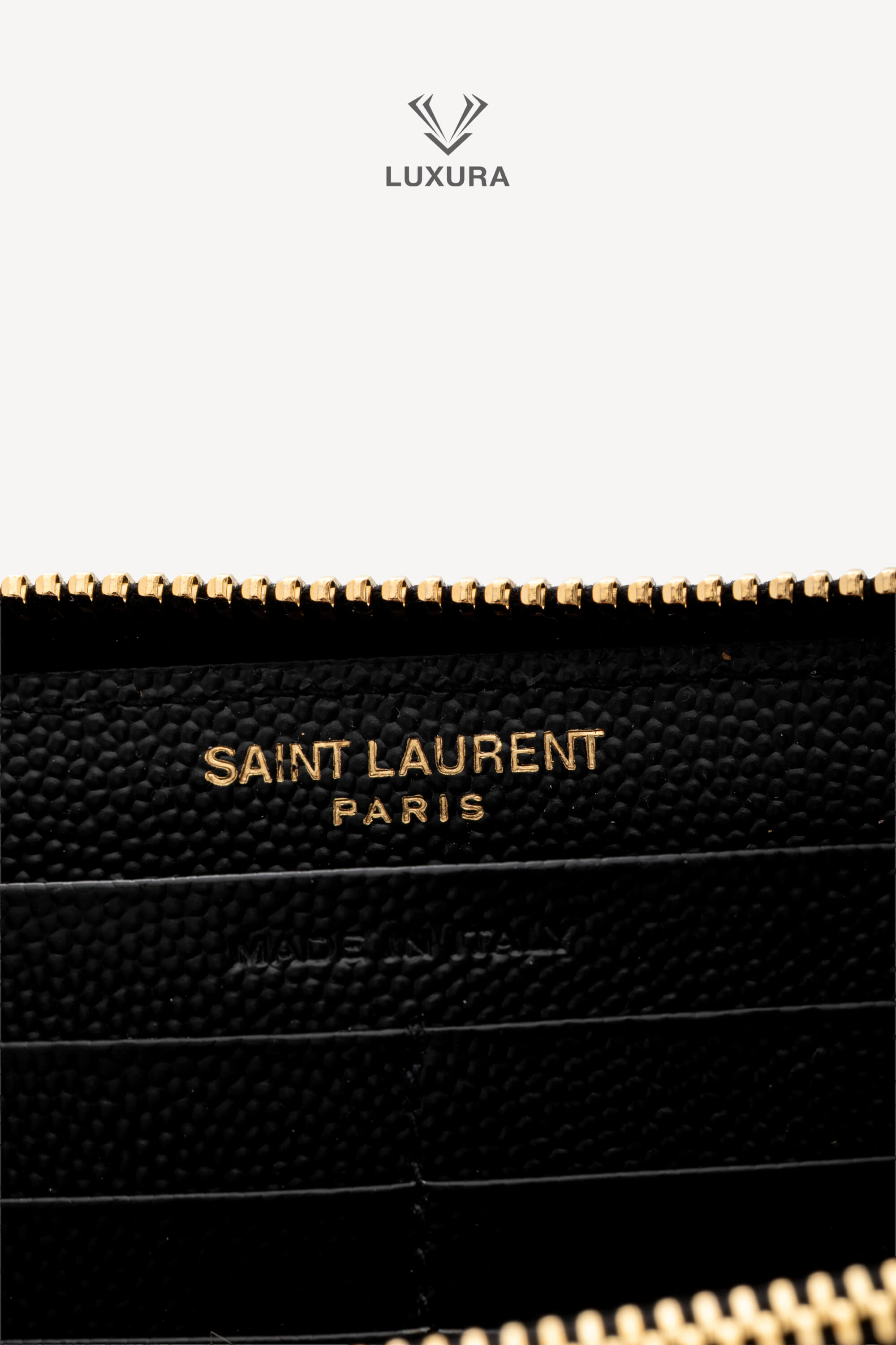 <span style="font-size: 10px;letter-spacing: .15em">BEST DEAL</span><br> <strong>SAINT LAURENT</strong><br> <div style="margin-top:10px;font-size:16px">Cassandre Matelasse Zip Around Wallet in Grain de Poudre Leather Black</div><br> - Image 15