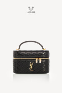 Genti | SAINT LAURENT Gaby Vanity Mini Bag in Lambskin Black