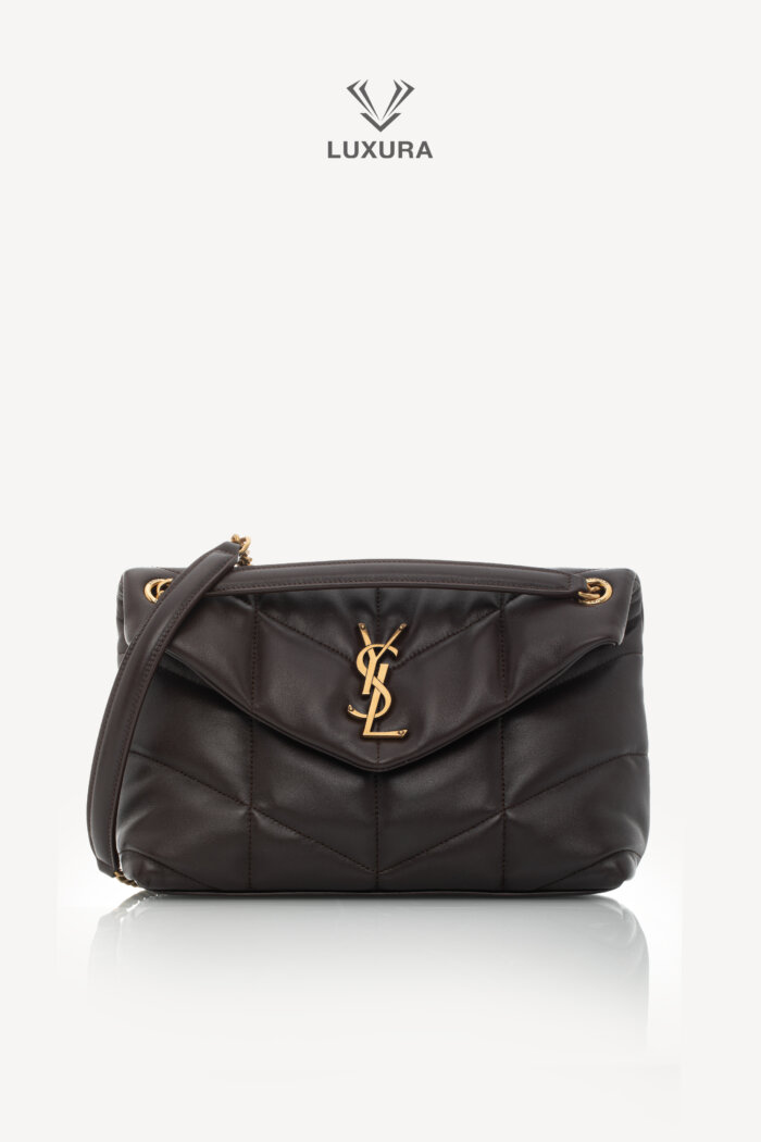 <span style="font-size: 10px;letter-spacing: .15em">HARD TO FIND</span><br>            <strong>SAINT LAURENT</strong><br>            <div style="margin-top:10px;font-size:16px">Puffer Small Matelasse Leather Shoulder Bag Dark Sweet Choco</div><br>