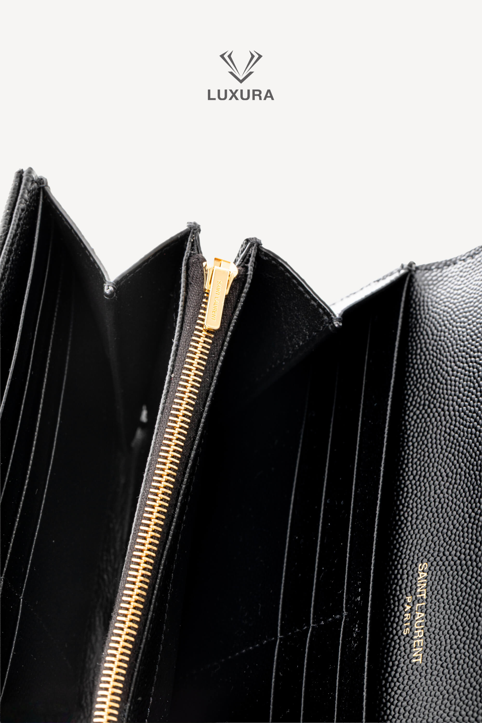 <span style="font-size: 10px;letter-spacing: .15em">BEST DEAL</span><br> <strong>SAINT LAURENT</strong><br> <div style="margin-top:10px;font-size:16px">Cassandre Matelasse Large Flap Wallet in Grain de Poudre Leather Black</div><br> - Image 9
