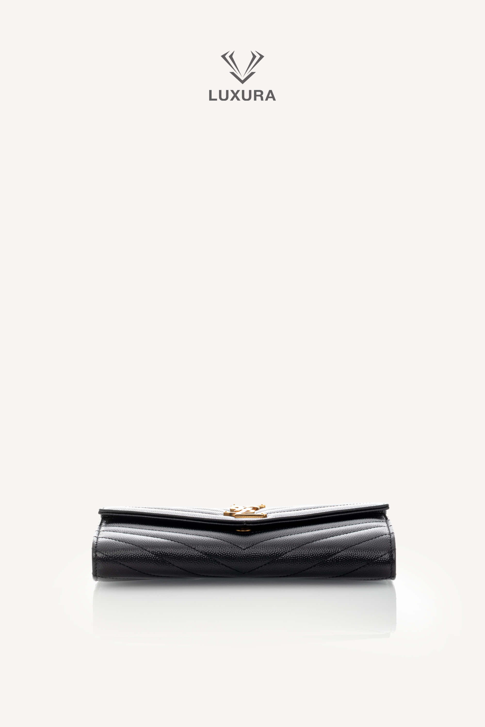<span style="font-size: 10px;letter-spacing: .15em">BEST DEAL</span><br> <strong>SAINT LAURENT</strong><br> <div style="margin-top:10px;font-size:16px">Cassandre Matelasse Large Flap Wallet in Grain de Poudre Leather Black</div><br> - Image 18