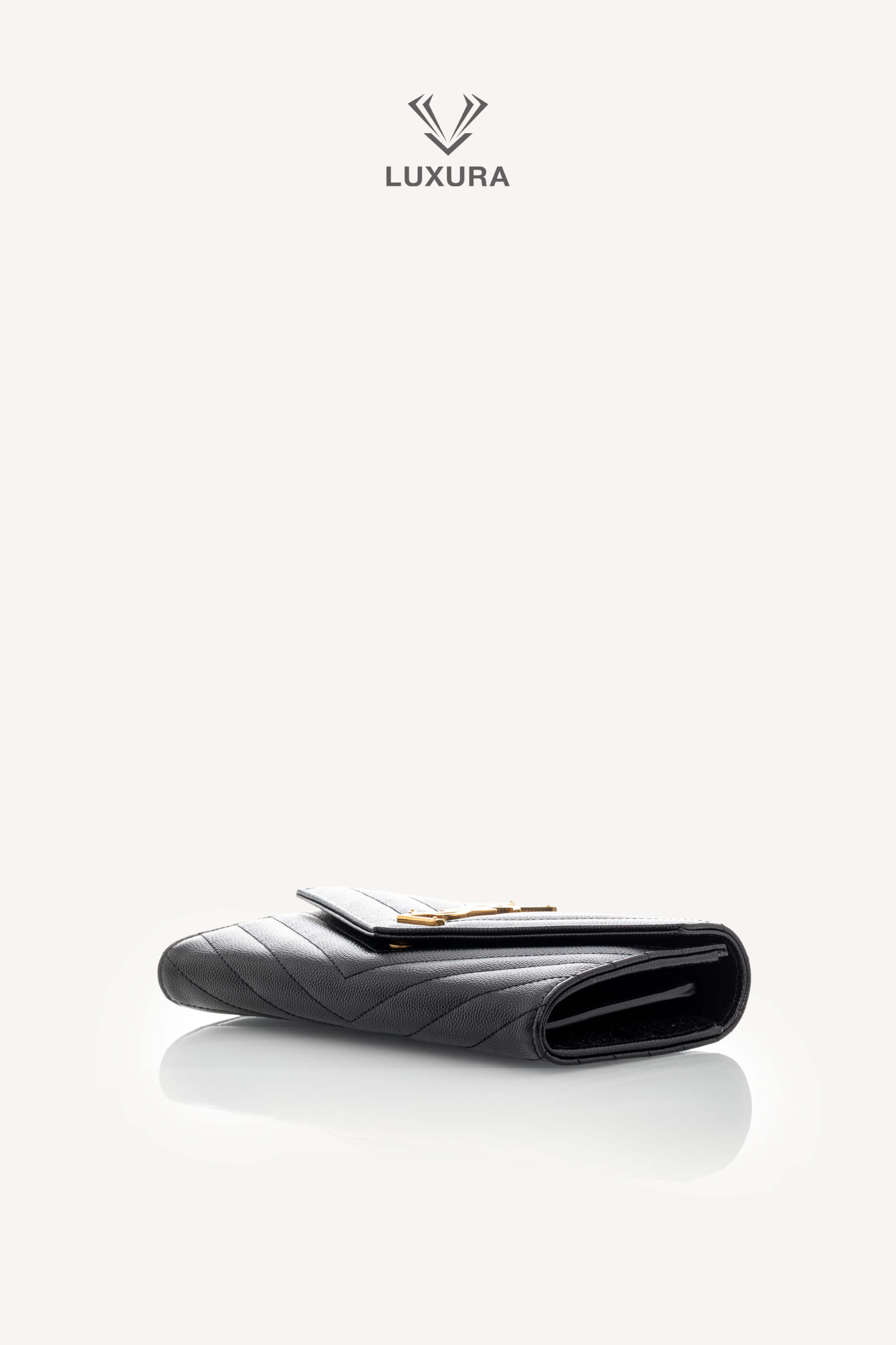 <span style="font-size: 10px;letter-spacing: .15em">BEST DEAL</span><br> <strong>SAINT LAURENT</strong><br> <div style="margin-top:10px;font-size:16px">Cassandre Matelasse Large Flap Wallet in Grain de Poudre Leather Black</div><br> - Image 19