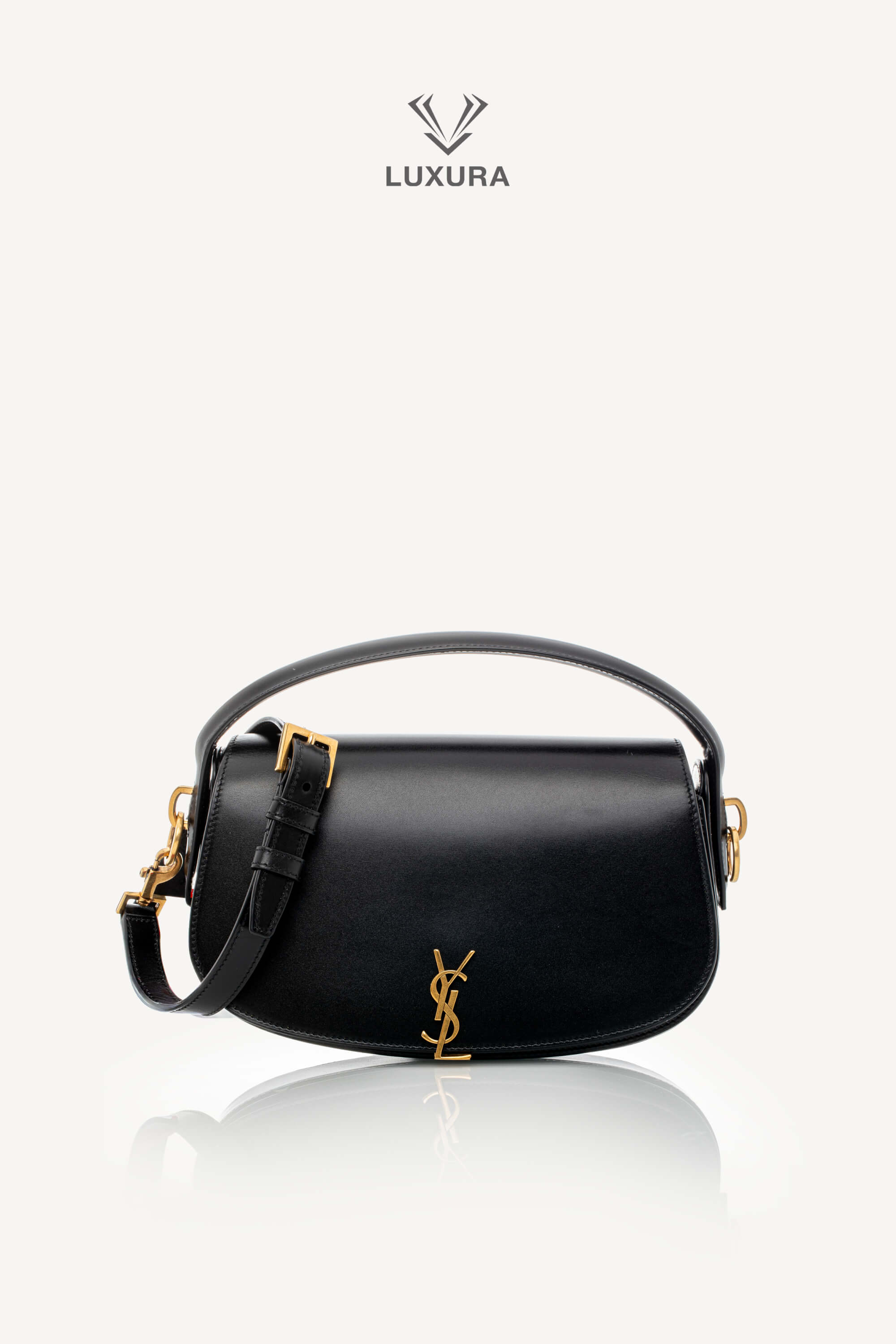 <span style="font-size: 10px;letter-spacing: .15em">NEW COLLECTION</span><br> <strong>SAINT LAURENT</strong><br> <div style="margin-top:10px;font-size:16px">Voltaire Leather Shoulder Bag Black Palladium Hardware</div><br> - Image 5