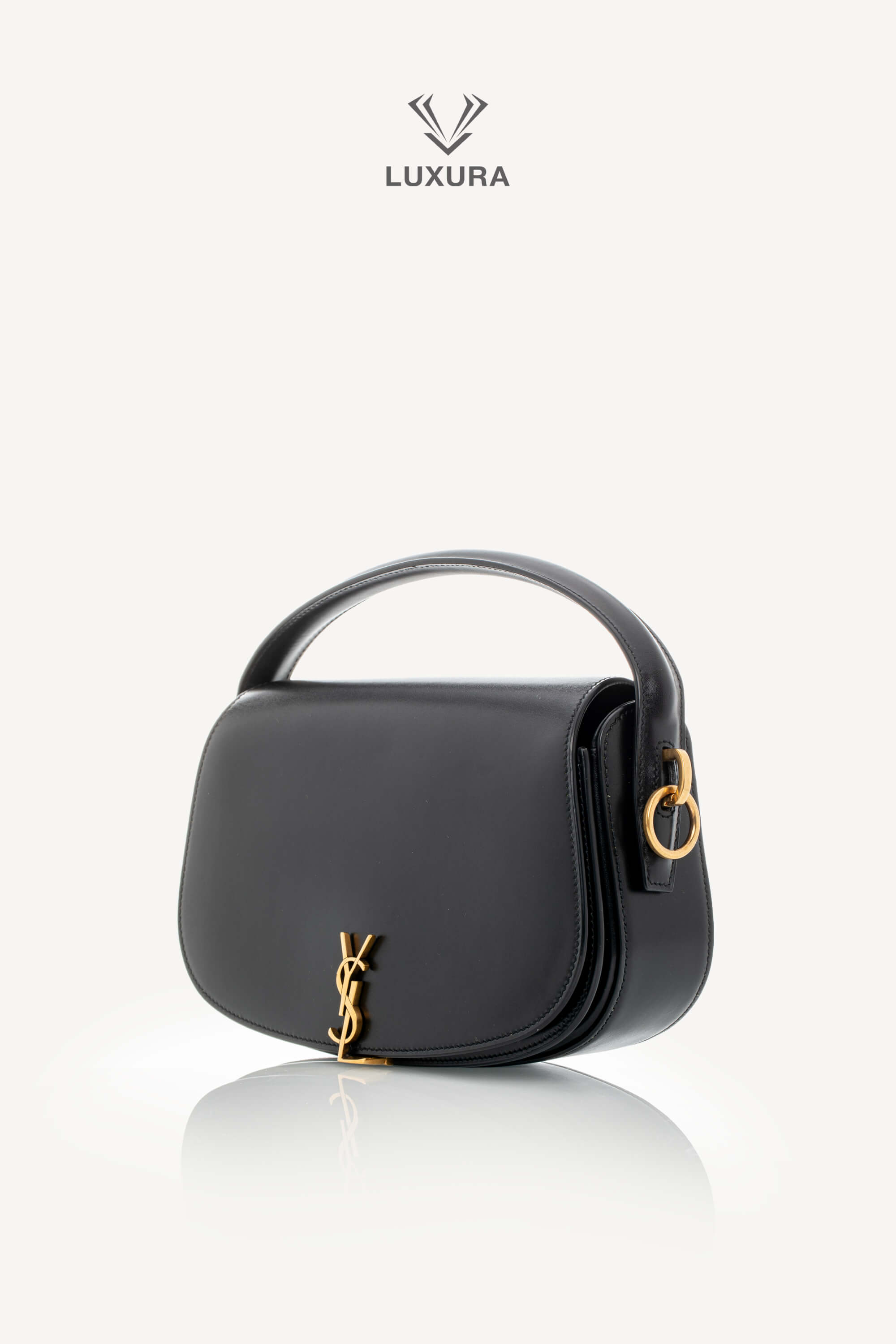 <span style="font-size: 10px;letter-spacing: .15em">NEW COLLECTION</span><br> <strong>SAINT LAURENT</strong><br> <div style="margin-top:10px;font-size:16px">Voltaire Leather Shoulder Bag Black Palladium Hardware</div><br> - Image 8