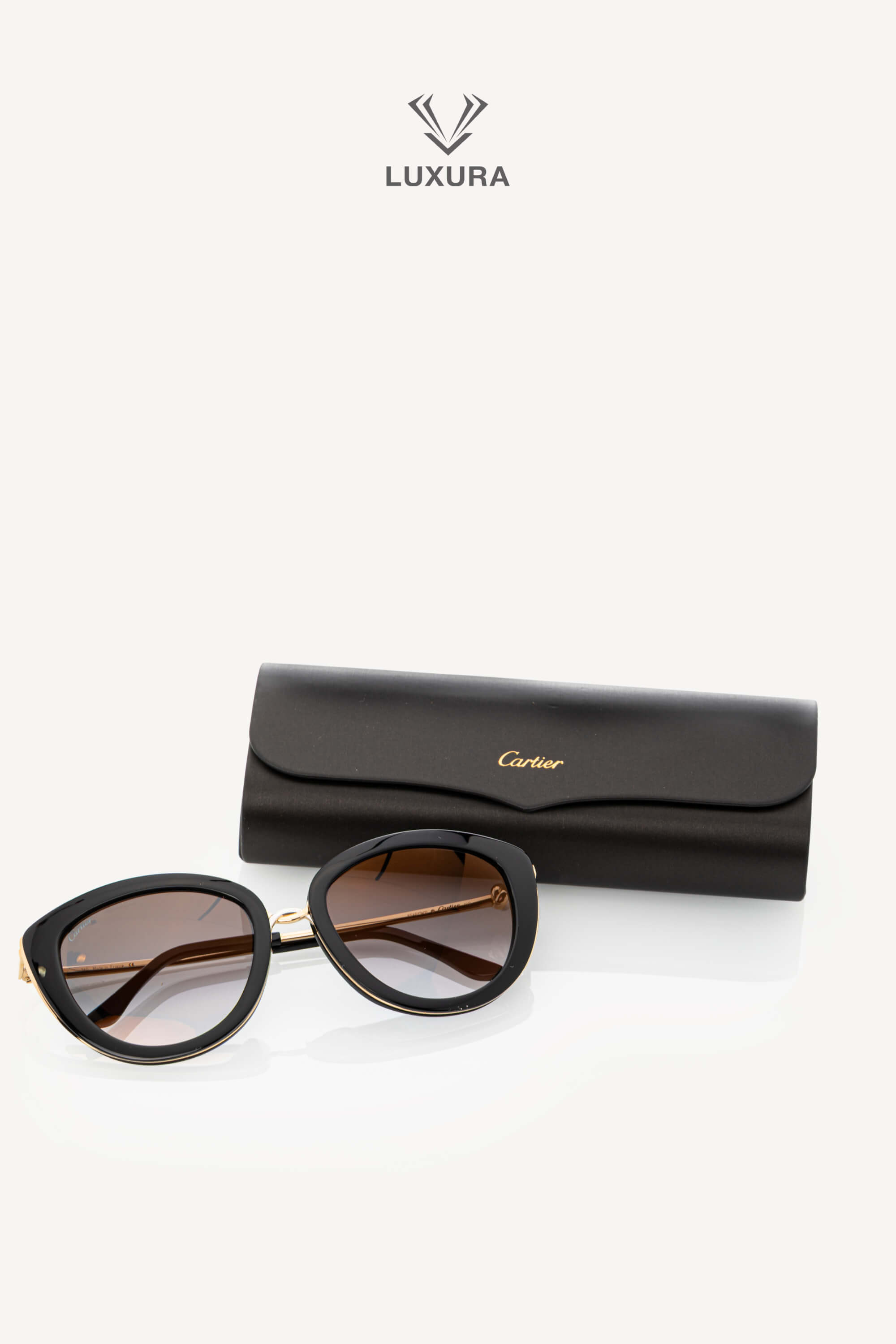 <span style="font-size: 10px;letter-spacing: .15em">BEST DEAL</span><br> <strong>CARTIER</strong><br> <div style="margin-top:10px;font-size:16px">CT0247S Trinity Cat-Eye Sunglasses Acetate-Gold Tone Metal</div><br> - Image 2