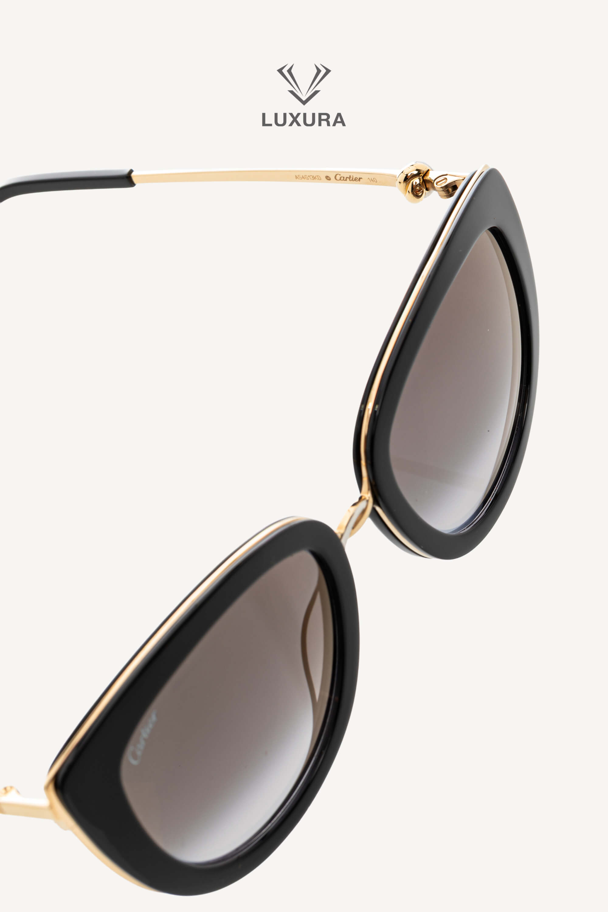 <span style="font-size: 10px;letter-spacing: .15em">BEST DEAL</span><br> <strong>CARTIER</strong><br> <div style="margin-top:10px;font-size:16px">CT0247S Trinity Cat-Eye Sunglasses Acetate-Gold Tone Metal</div><br> - Image 6