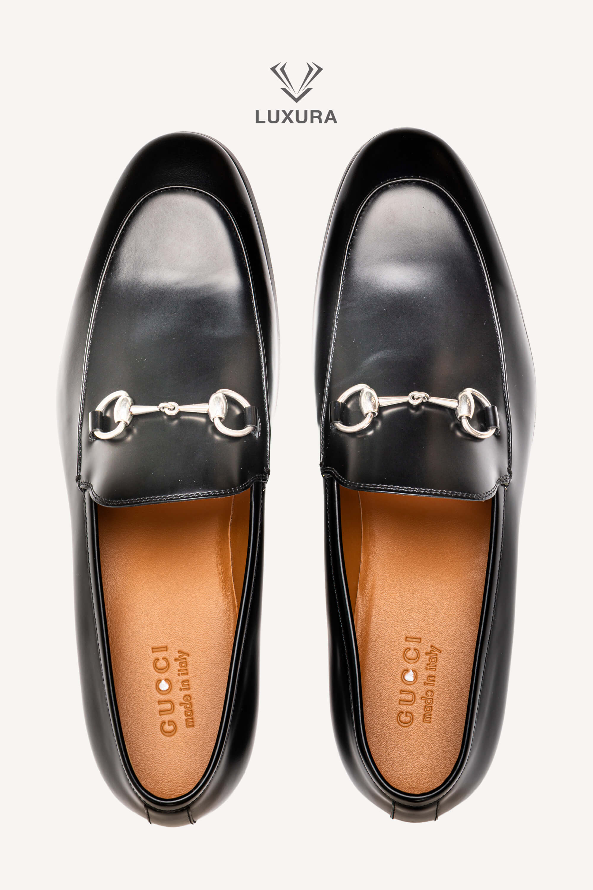 <span style="font-size: 10px;letter-spacing: .15em">BEST DEAL</span><br> <strong>GUCCI</strong><br> <div style="margin-top:10px;font-size:16px">Calfskin Horsebit Mens Jordaan Loafers Black 45</div><br> - Image 3