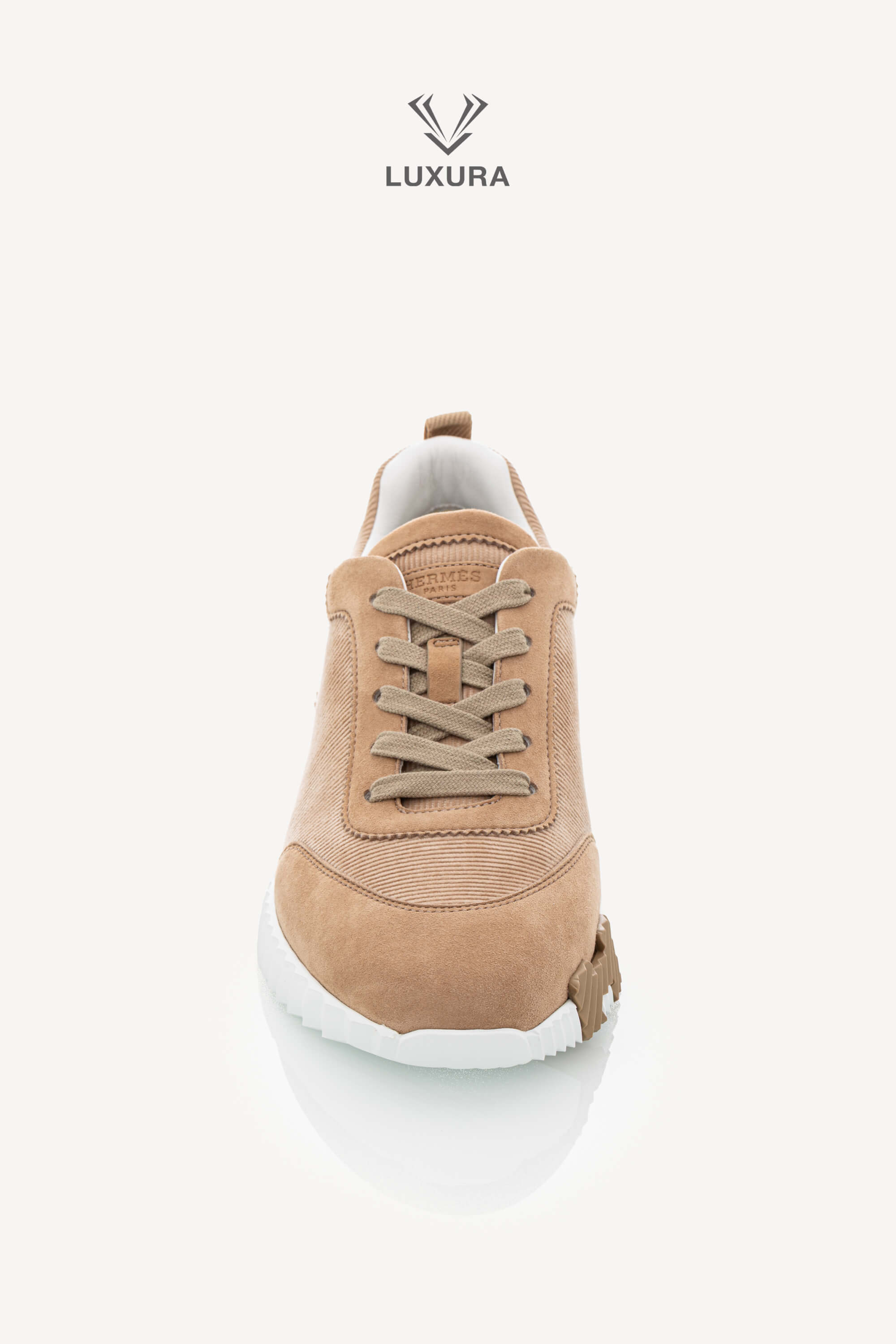 <span style="font-size: 10px;letter-spacing: .15em">HARD TO FIND</span><br> <strong>HERMES</strong><br> <div style="margin-top:10px;font-size:16px">Bouncing Sneaker Beige Camel 39</div><br> - Image 10