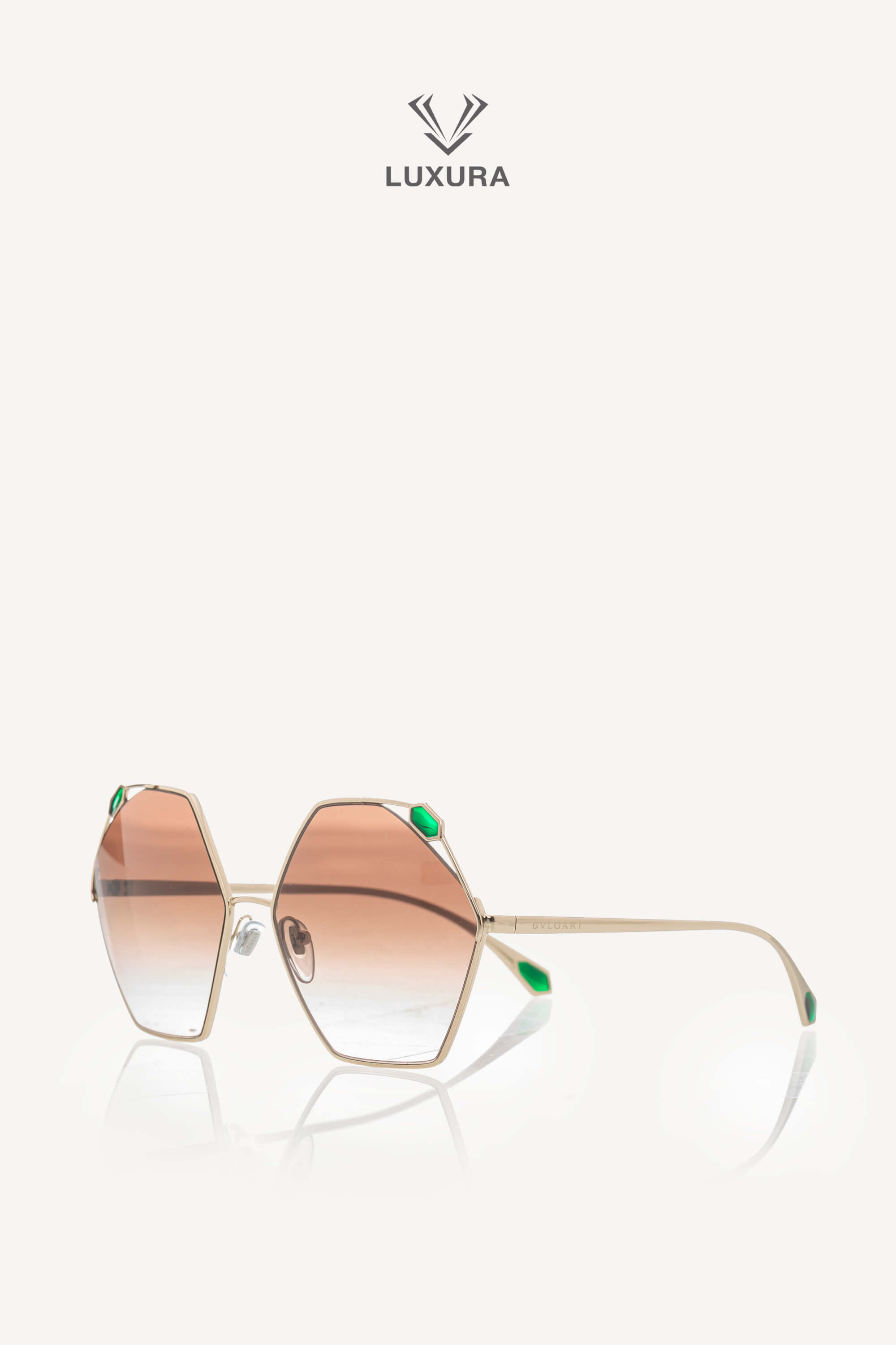 <span style="font-size: 10px;letter-spacing: .15em">HARD TO FIND</span><br><strong> BVLGARI </strong><br><div style="margin-top:10px;font-size:16px">BV6160 278/13 SERPENTEYES Ramadan Kareem Edition Gold Jewel Sunglasses</div><br>