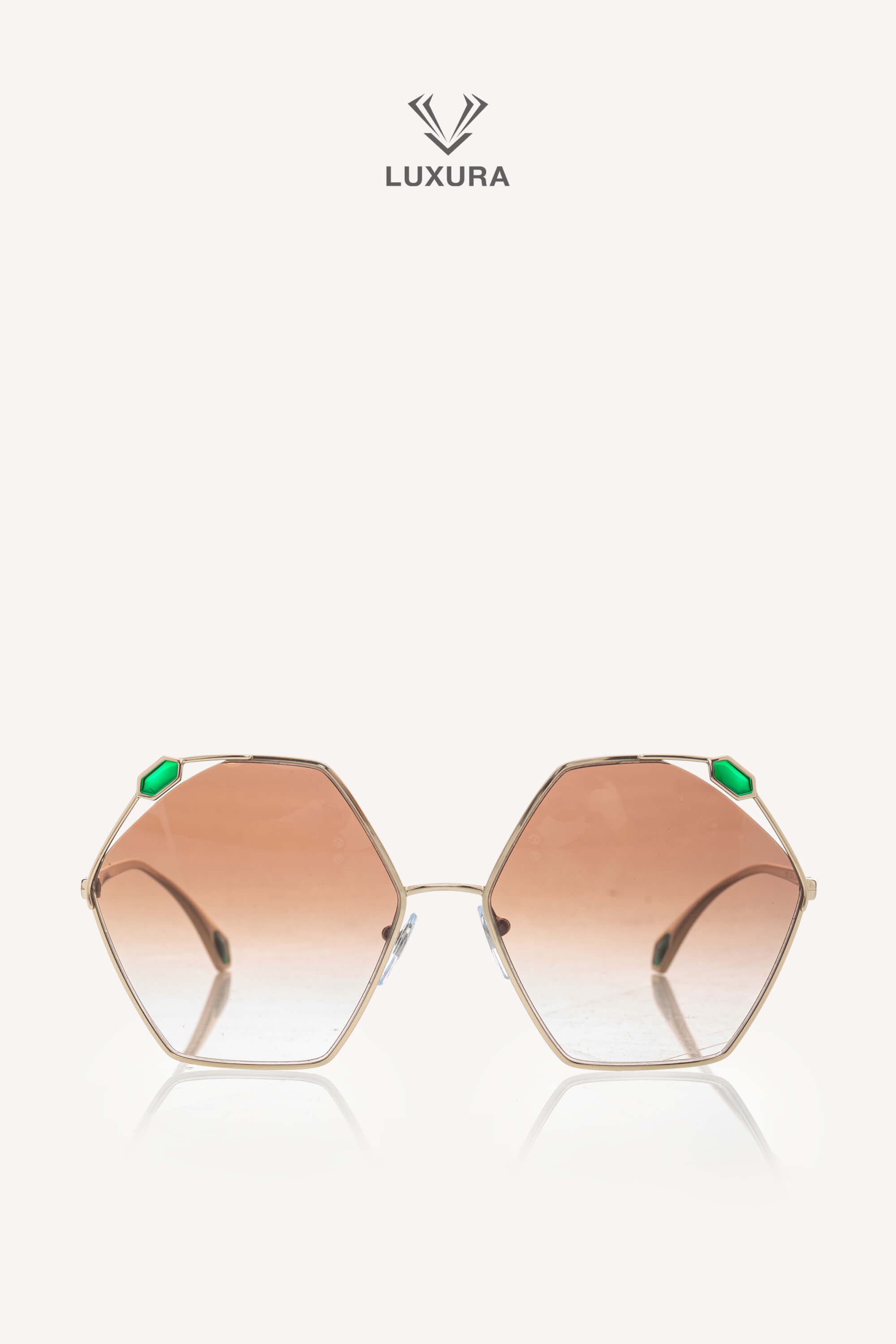 <span style="font-size: 10px;letter-spacing: .15em">HARD TO FIND</span><br><strong> BVLGARI </strong><br><div style="margin-top:10px;font-size:16px">BV6160 278/13 SERPENTEYES Ramadan Kareem Edition Gold Jewel Sunglasses</div><br> - Image 4