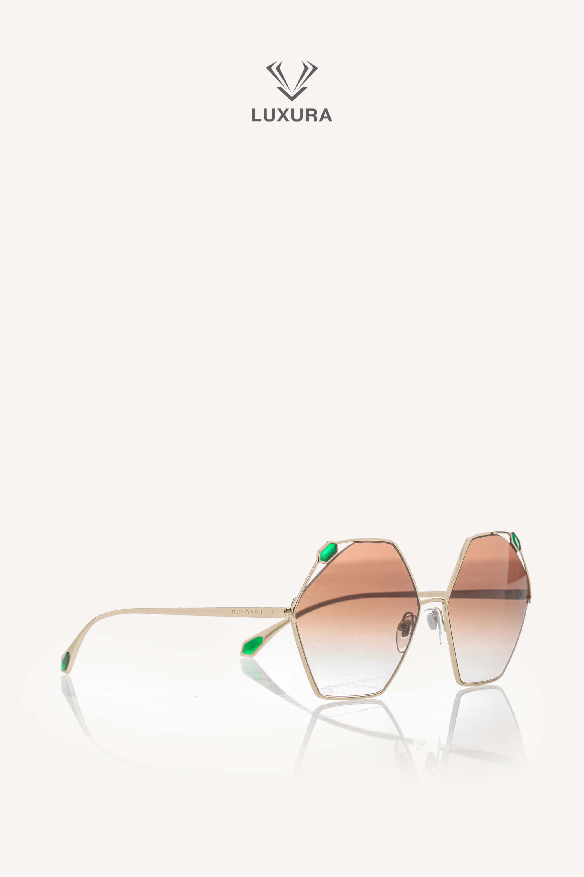 <span style="font-size: 10px;letter-spacing: .15em">HARD TO FIND</span><br><strong> BVLGARI </strong><br><div style="margin-top:10px;font-size:16px">BV6160 278/13 SERPENTEYES Ramadan Kareem Edition Gold Jewel Sunglasses</div><br> - Image 3