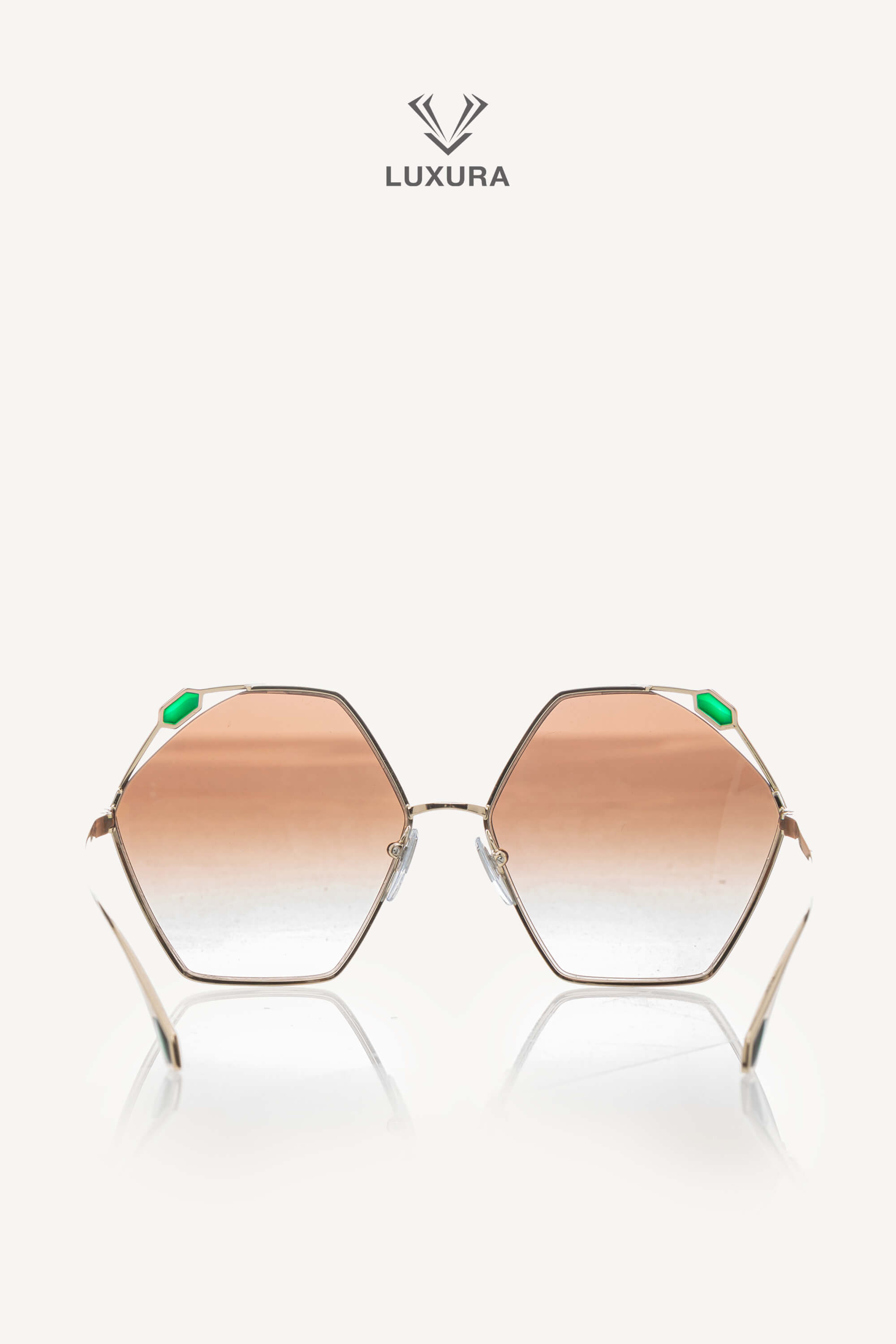 <span style="font-size: 10px;letter-spacing: .15em">HARD TO FIND</span><br><strong> BVLGARI </strong><br><div style="margin-top:10px;font-size:16px">BV6160 278/13 SERPENTEYES Ramadan Kareem Edition Gold Jewel Sunglasses</div><br> - Image 21