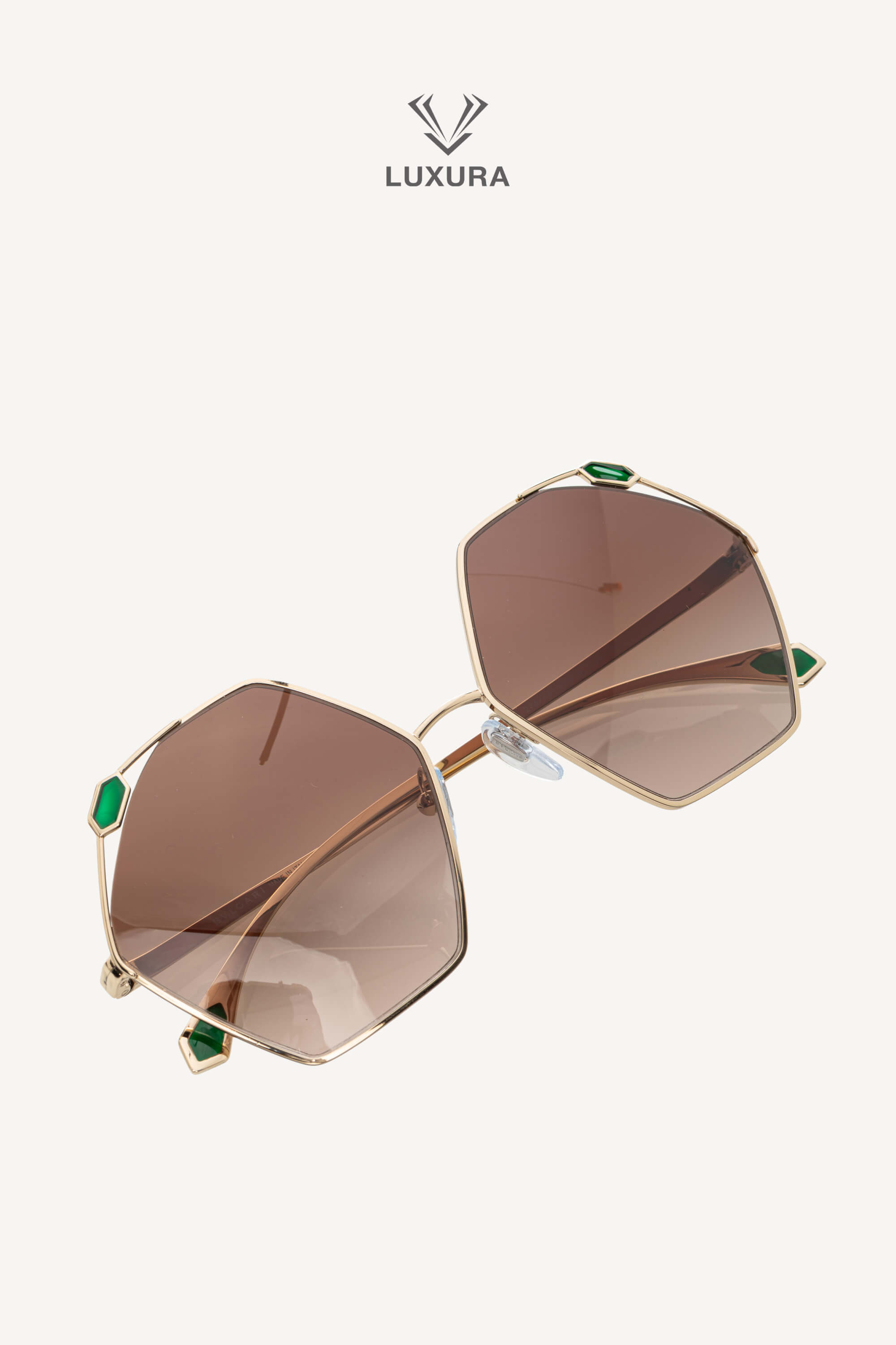 <span style="font-size: 10px;letter-spacing: .15em">HARD TO FIND</span><br><strong> BVLGARI </strong><br><div style="margin-top:10px;font-size:16px">BV6160 278/13 SERPENTEYES Ramadan Kareem Edition Gold Jewel Sunglasses</div><br> - Image 6