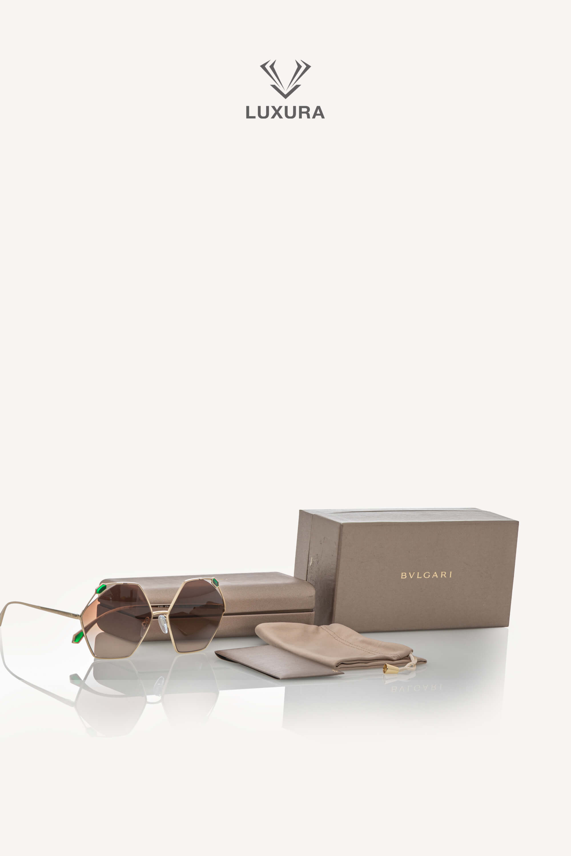 <span style="font-size: 10px;letter-spacing: .15em">HARD TO FIND</span><br><strong> BVLGARI </strong><br><div style="margin-top:10px;font-size:16px">BV6160 278/13 SERPENTEYES Ramadan Kareem Edition Gold Jewel Sunglasses</div><br> - Image 19