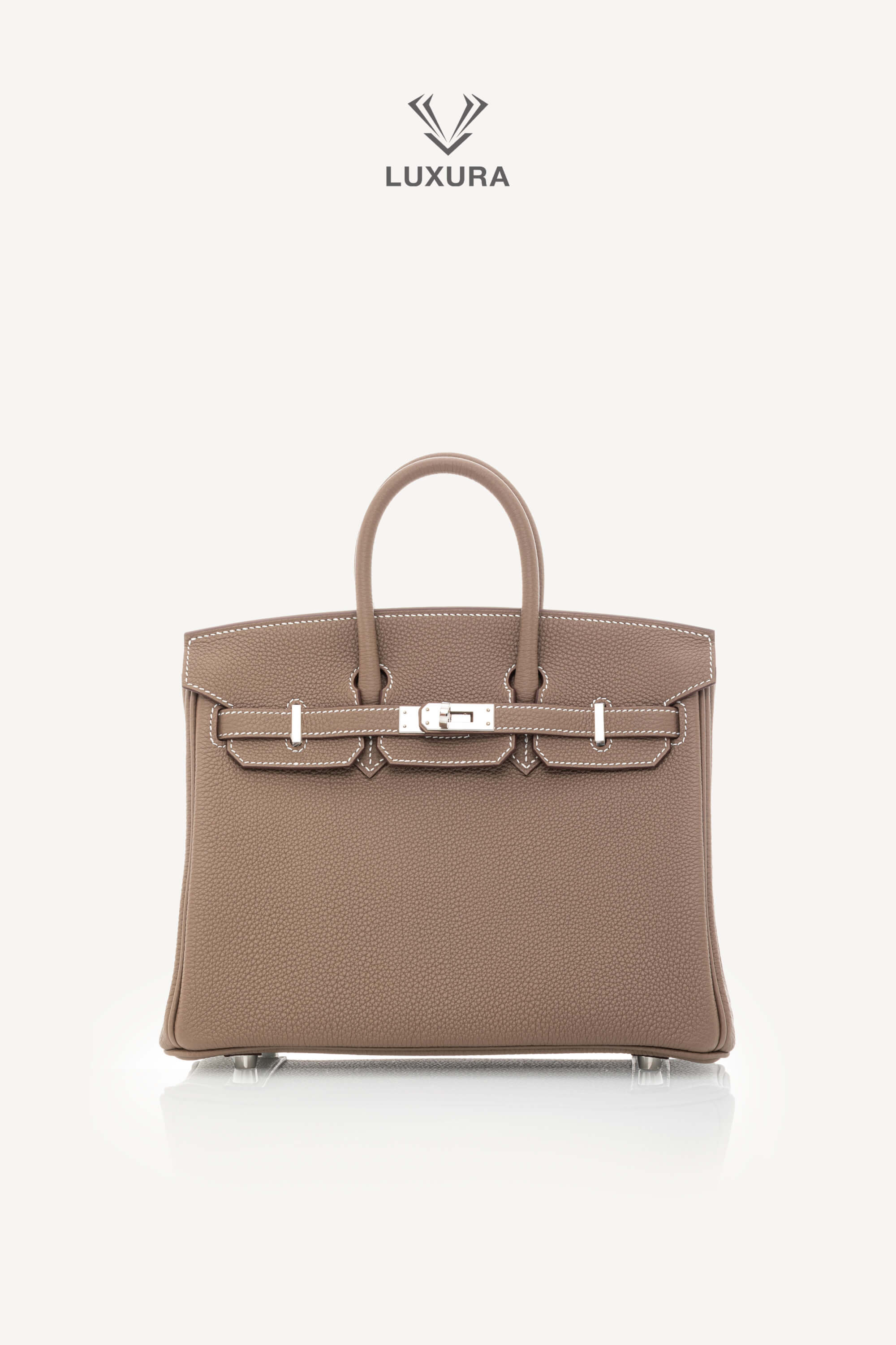 <span style="font-size: 10px;letter-spacing: .15em">HARD TO FIND</span><br> <strong>HERMES</strong><br> <div style="margin-top:10px;font-size:16px">Birkin 25 Etoupe Togo Palladium Hardware</div><br> - Image 7