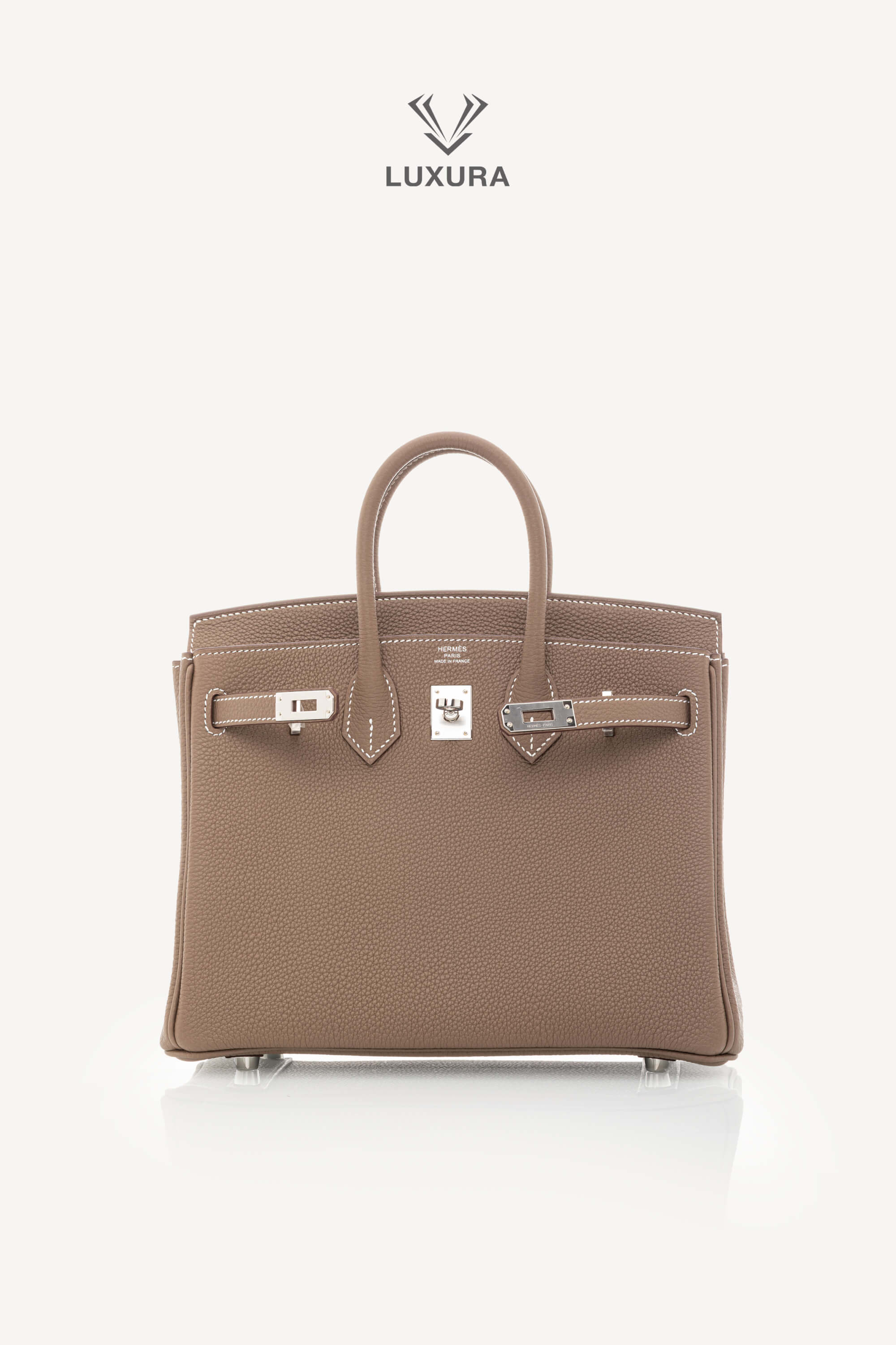 <span style="font-size: 10px;letter-spacing: .15em">HARD TO FIND</span><br> <strong>HERMES</strong><br> <div style="margin-top:10px;font-size:16px">Birkin 25 Etoupe Togo Palladium Hardware</div><br> - Image 9