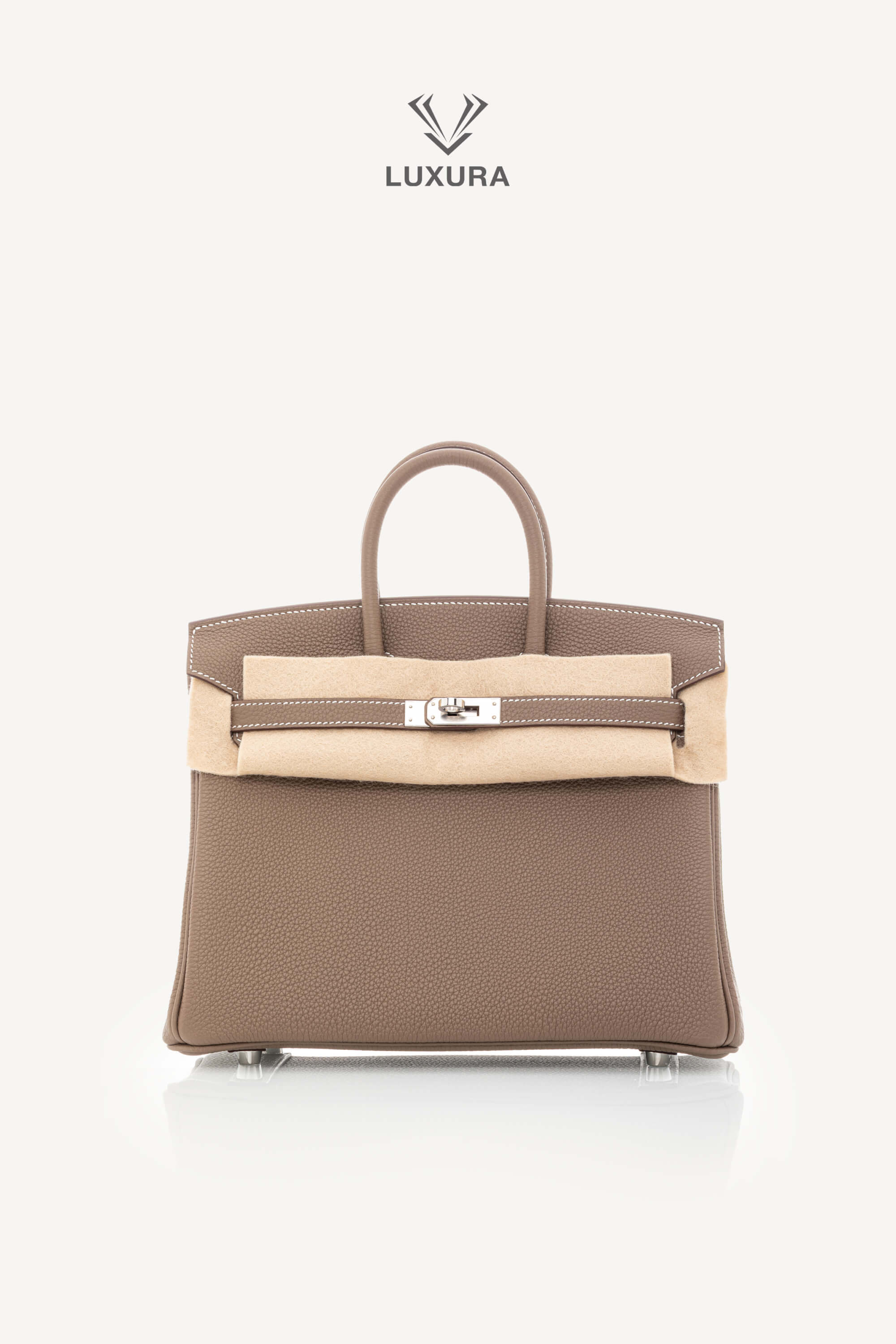 <span style="font-size: 10px;letter-spacing: .15em">HARD TO FIND</span><br> <strong>HERMES</strong><br> <div style="margin-top:10px;font-size:16px">Birkin 25 Etoupe Togo Palladium Hardware</div><br> - Image 6