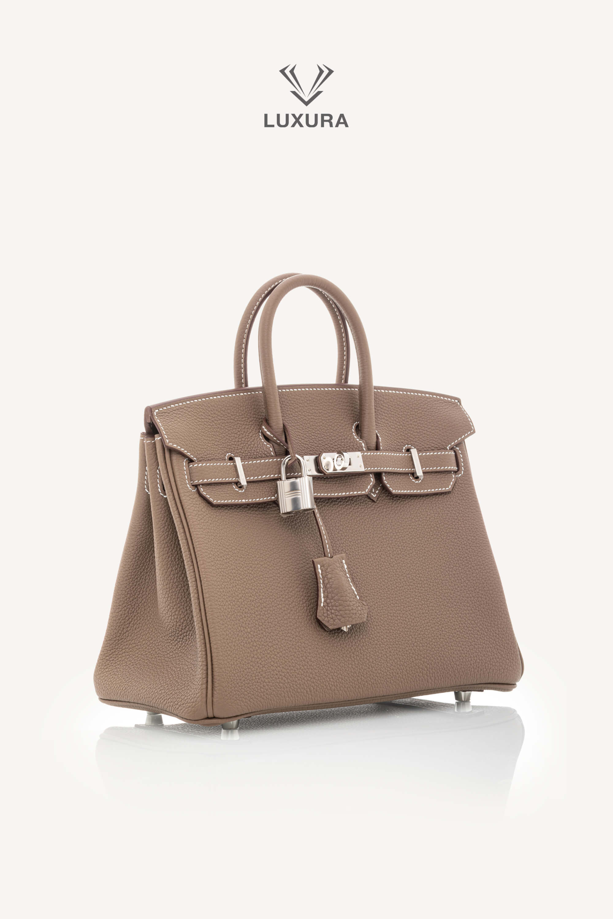 <span style="font-size: 10px;letter-spacing: .15em">HARD TO FIND</span><br> <strong>HERMES</strong><br> <div style="margin-top:10px;font-size:16px">Birkin 25 Etoupe Togo Palladium Hardware</div><br> - Image 3