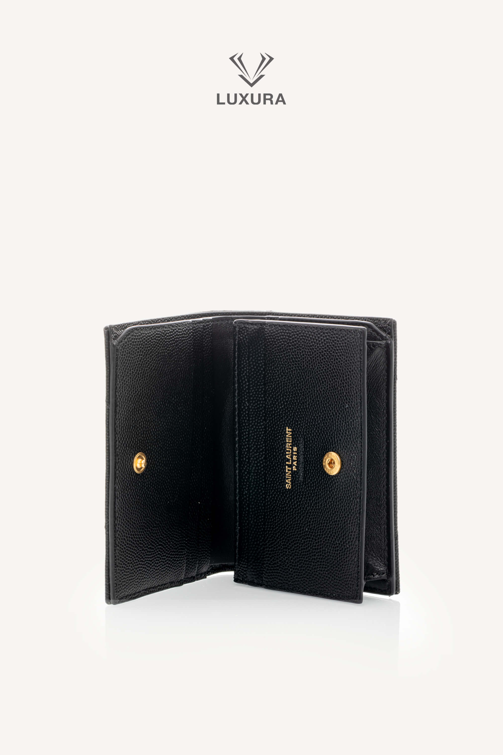 <span style="font-size: 10px;letter-spacing: .15em">BEST DEAL</span><br>            <strong>SAINT LAURENT</strong><br>            <div style="margin-top:10px;font-size:16px">Cassandre Matelasse Flap Card Case in Grain de Poudre Leather</div><br> - Image 6