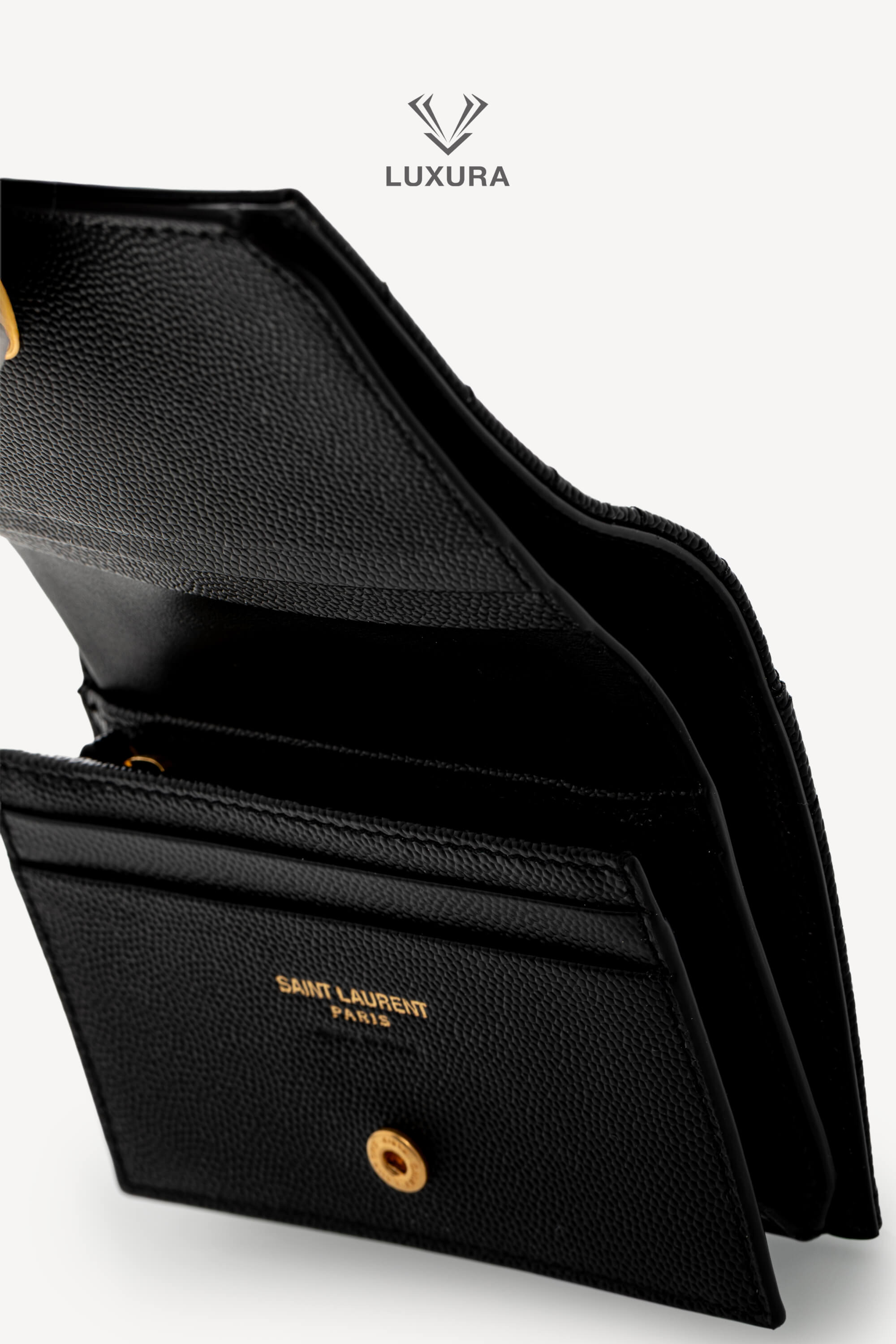 <span style="font-size: 10px;letter-spacing: .15em">BEST DEAL</span><br>            <strong>SAINT LAURENT</strong><br>            <div style="margin-top:10px;font-size:16px">Cassandre Matelasse Flap Card Case in Grain de Poudre Leather</div><br> - Image 9